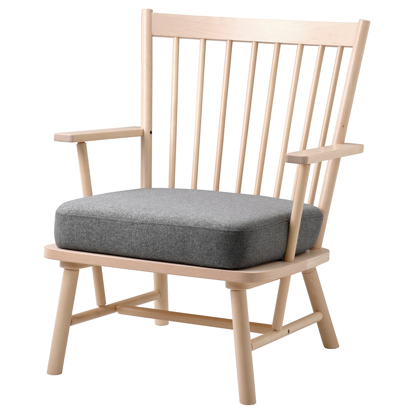 IKEA PERSBOL fotel, brzoza/Tibbleby beżowy/szary, Szerokość: 69 cm