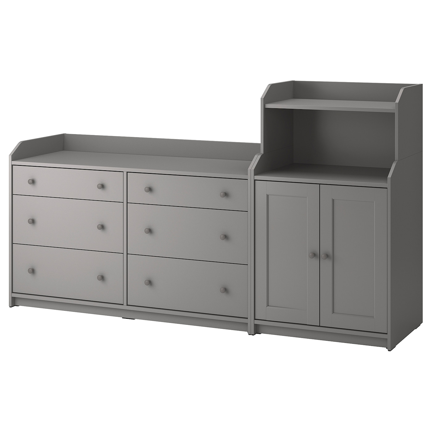 IKEA HAUGA regał, szary, 208x116 cm