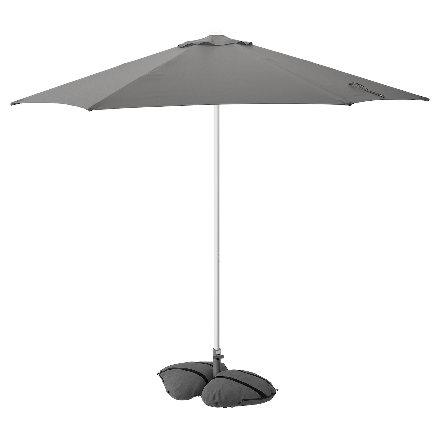 IKEA HÖGÖN / IGGÖN parasol z podstawą, szary/ciemnoszary, 270 cm