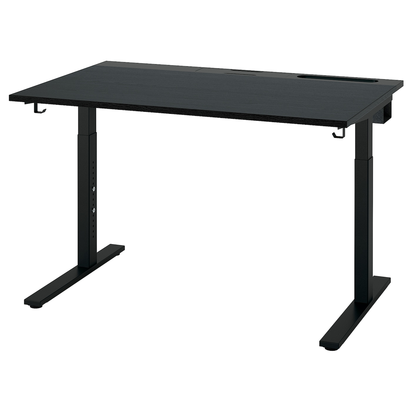 IKEA MITTZON biurko, bejcowane na czarno okleina jesionowa/czarny, 120x80 cm