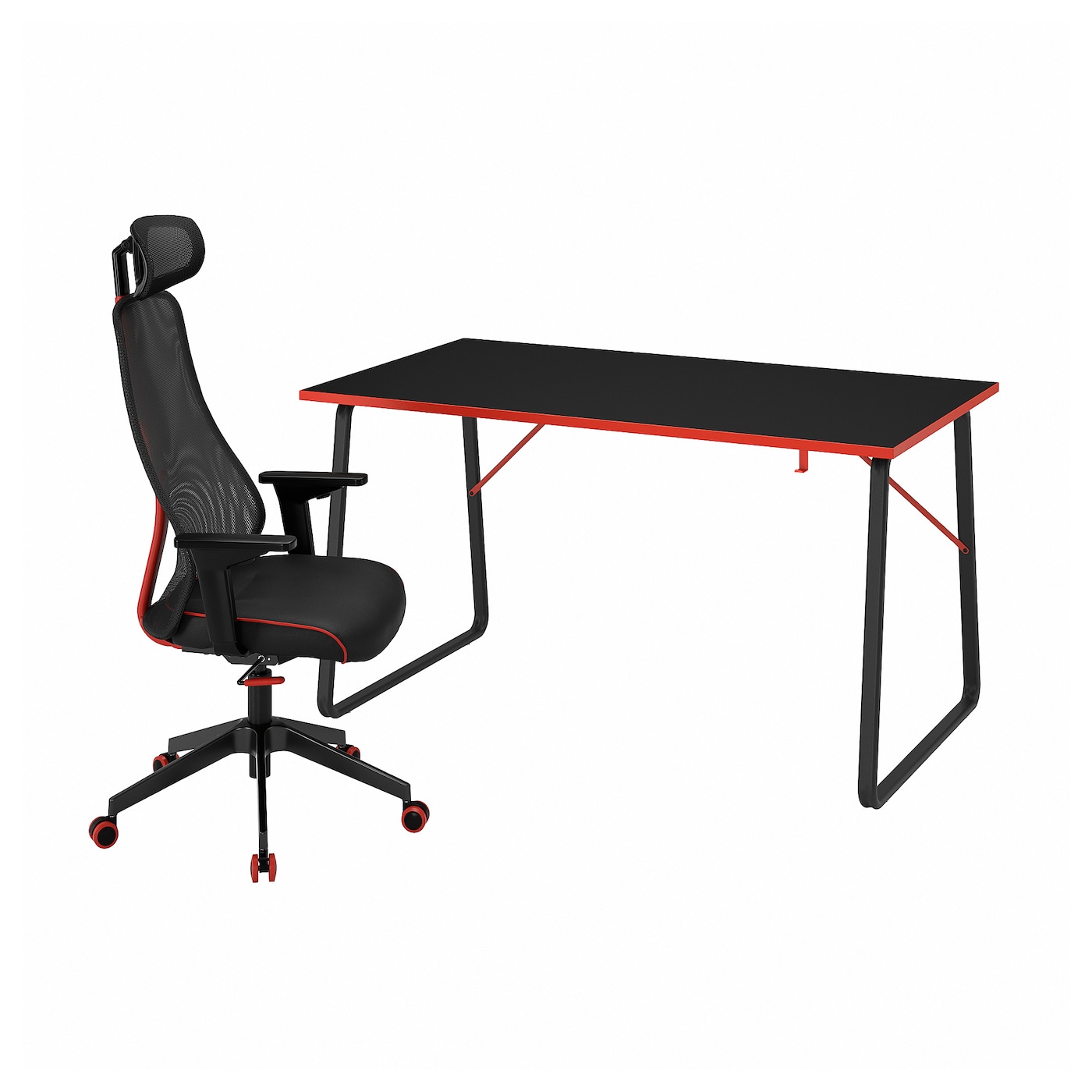 IKEA HUVUDSPELARE / MATCHSPEL biurko gamingowe i krzesło, czarny