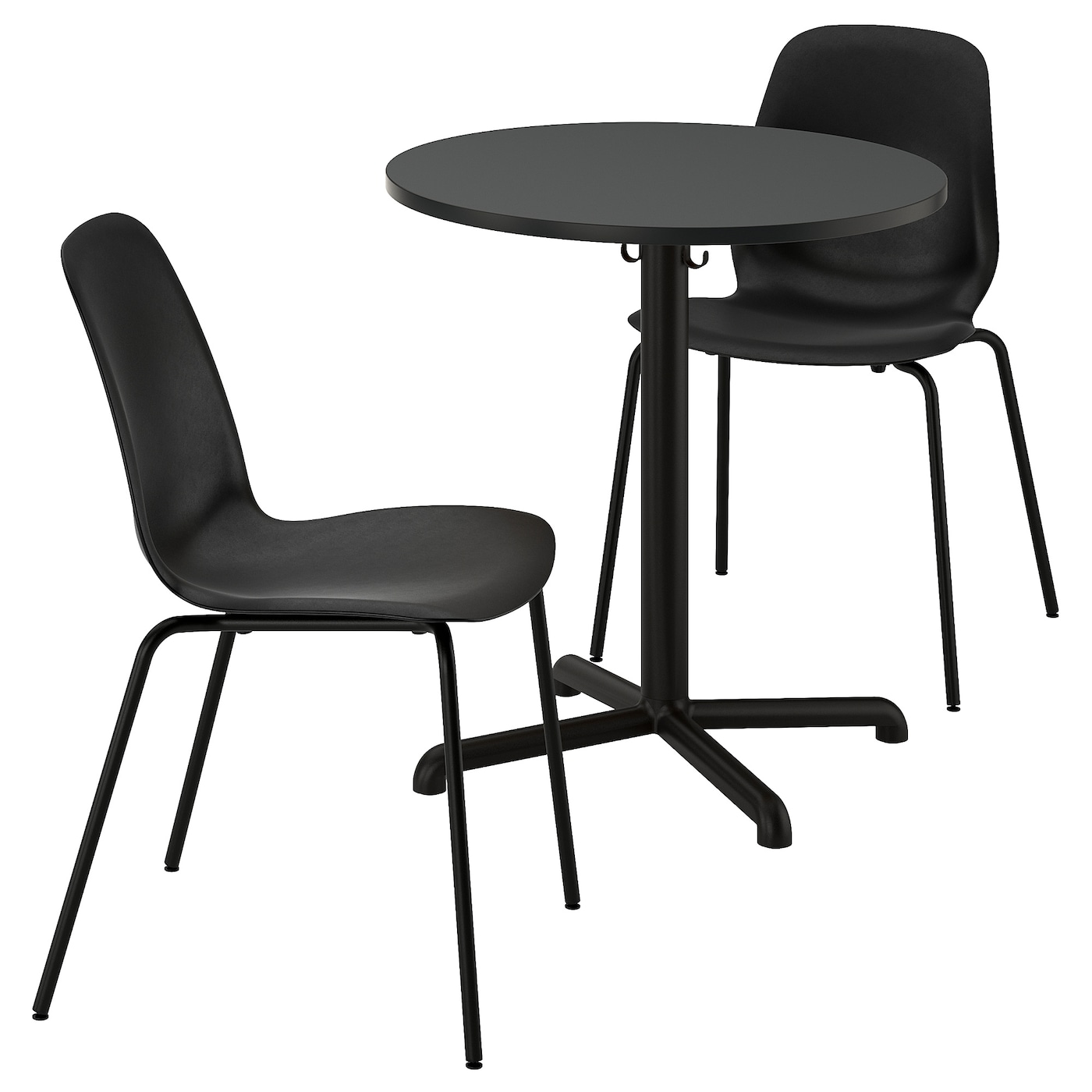 IKEA STENSELE / LIDÅS stół i 2 krzesła, antracyt antracyt/czarny/czarny, 70 cm
