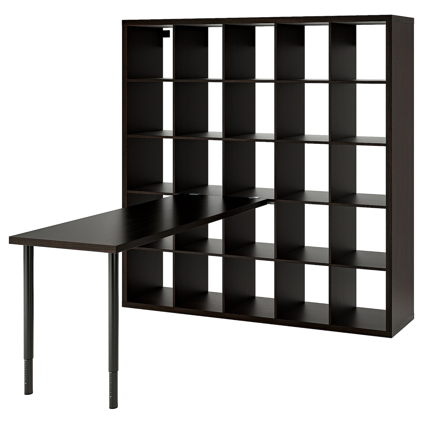 IKEA KALLAX / LAGKAPTEN biurko, czarny/czarnybrąz, 182x179x182 cm