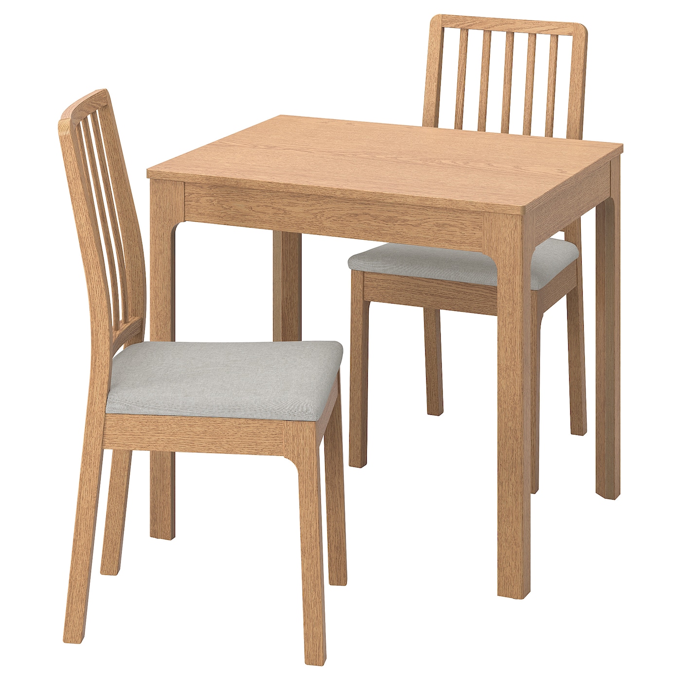 IKEA EKEDALEN / EKEDALEN stół i 2 krzesła, dąb imit. dębu/Orrsta jasnoszary, 80/120 cm