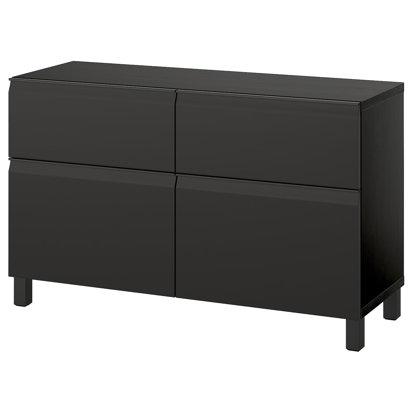 IKEA BESTÅ kombinacja regałowa z drzw/szuf, czarnybrąz/Hammarsmed/Stubbarp antracyt, 120x42x74 cm