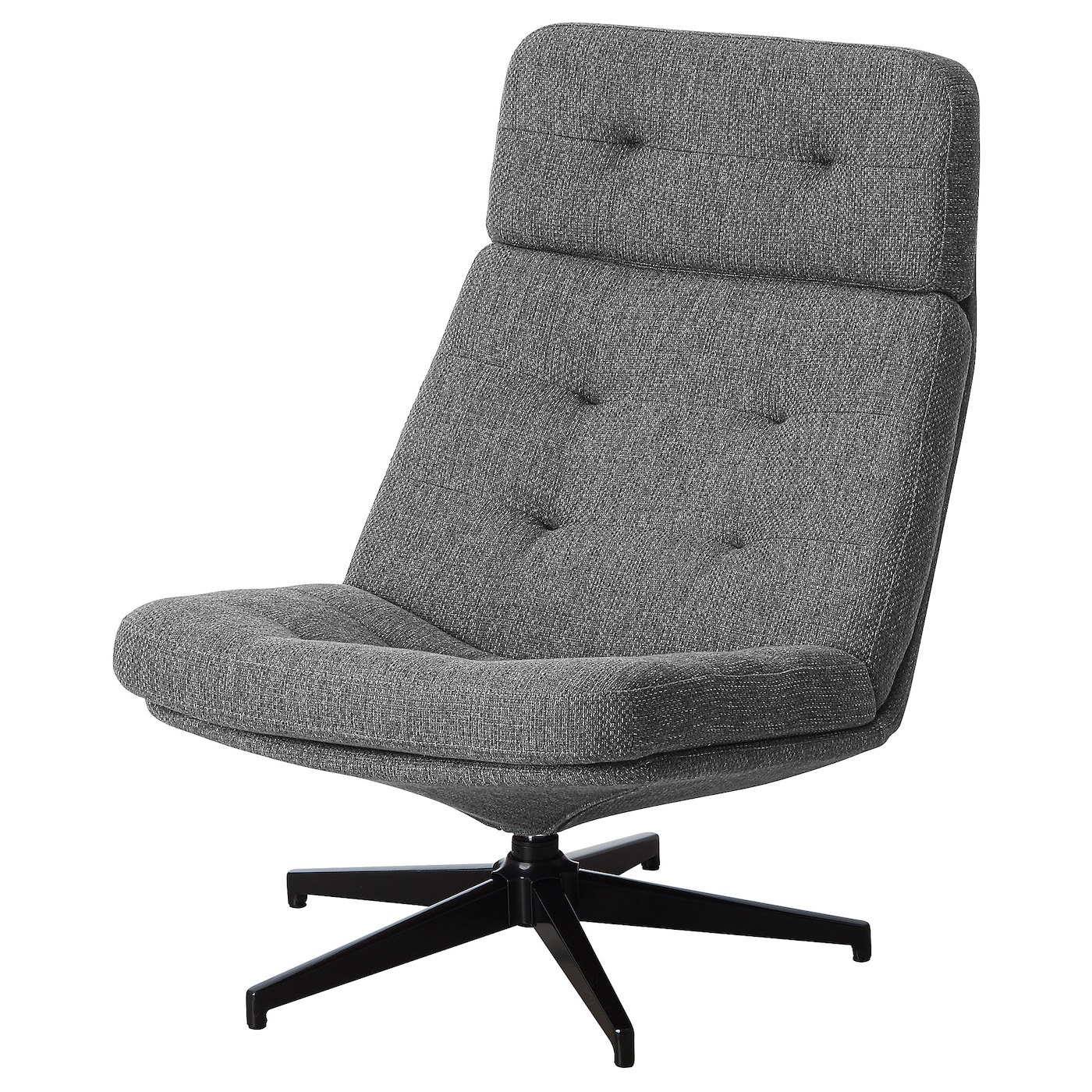 IKEA HAVBERG fotel obrotowy, Lejde szary-czarny, Głębokość: 99 cm