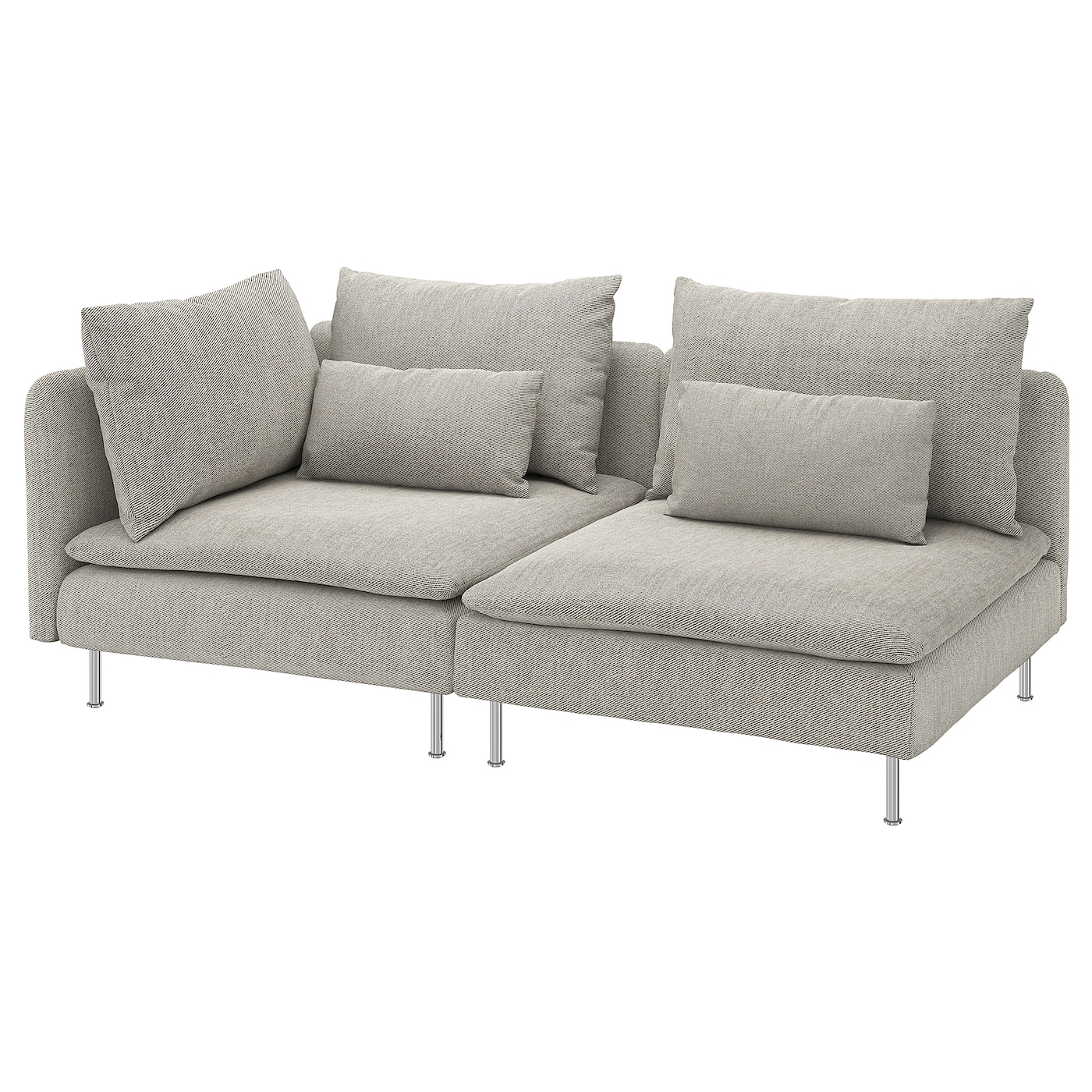 IKEA SÖDERHAMN sofa 3-osobowa, z otwartym końcem/Viarp beż/brąz, Wysokość z poduchami oparcia: 83 cm