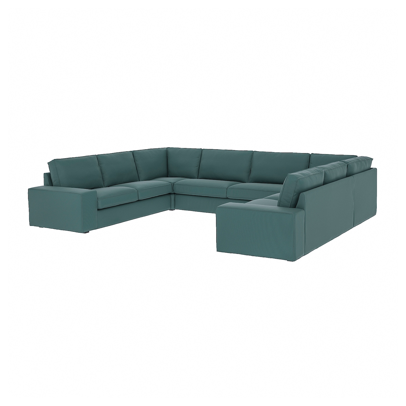 IKEA KIVIK sofa w kształcie lit U, 7-osobowa, Kelinge szaroturkusowy, Szerokość: 368 cm