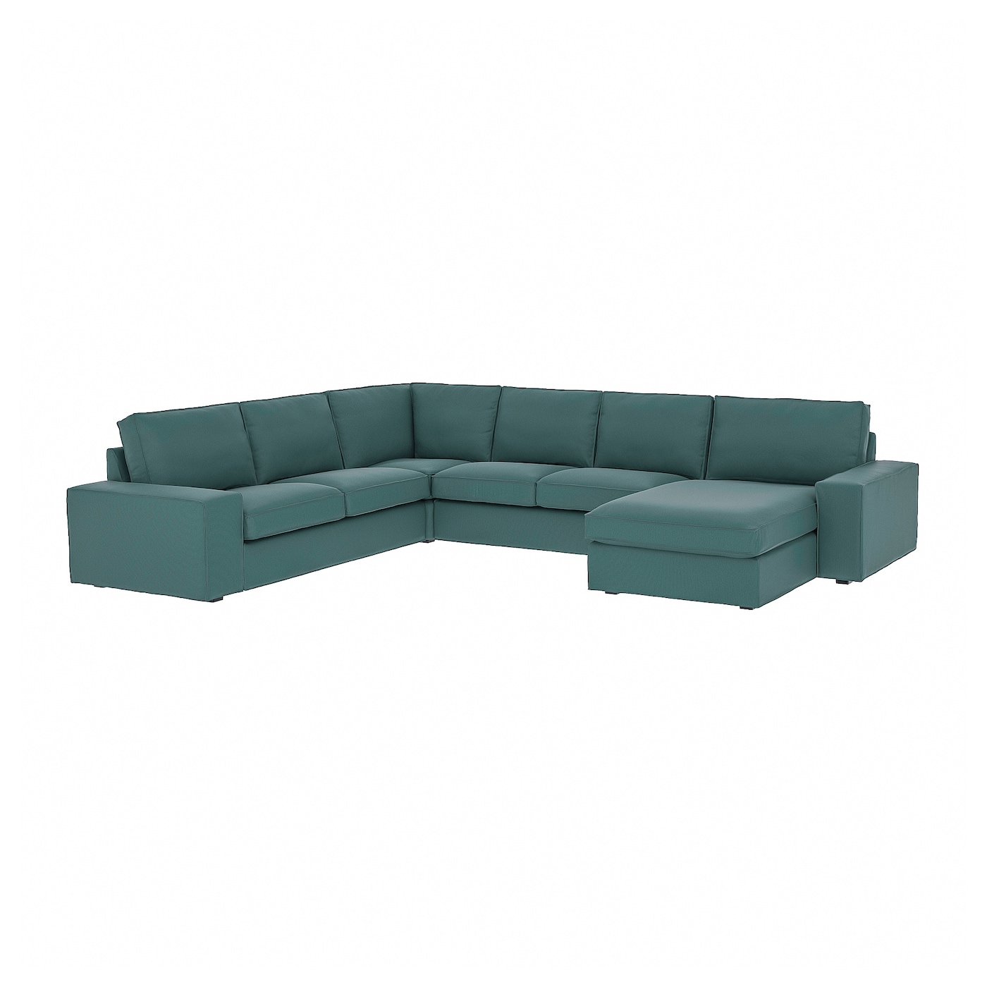 IKEA KIVIK narożna sofa 5o z szezl, Kelinge szaroturkusowy, Głębokość szezlonga: 163 cm