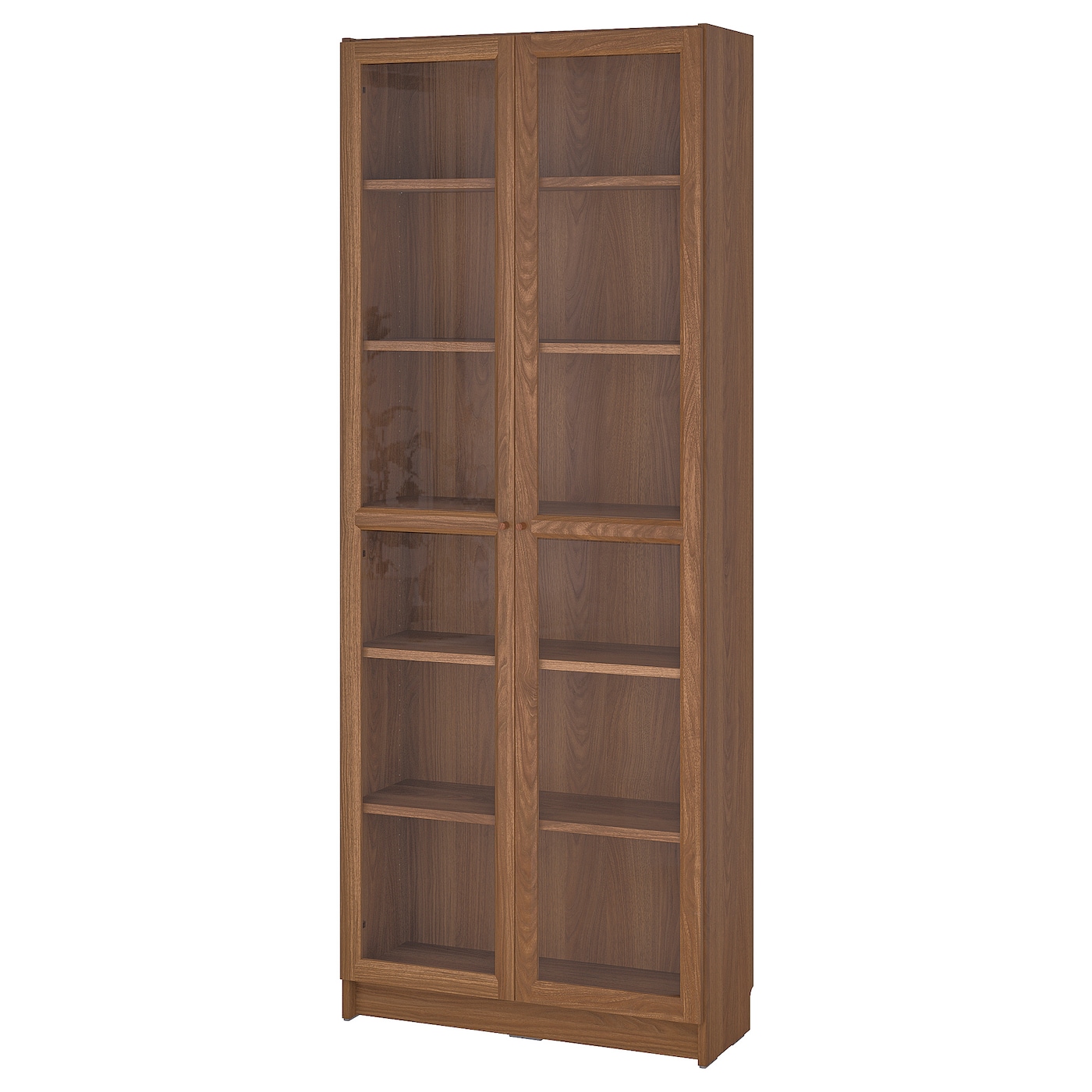 IKEA BILLY / OXBERG regał na książki szklane drzwi, brązowy orzech, 80x30x202 cm