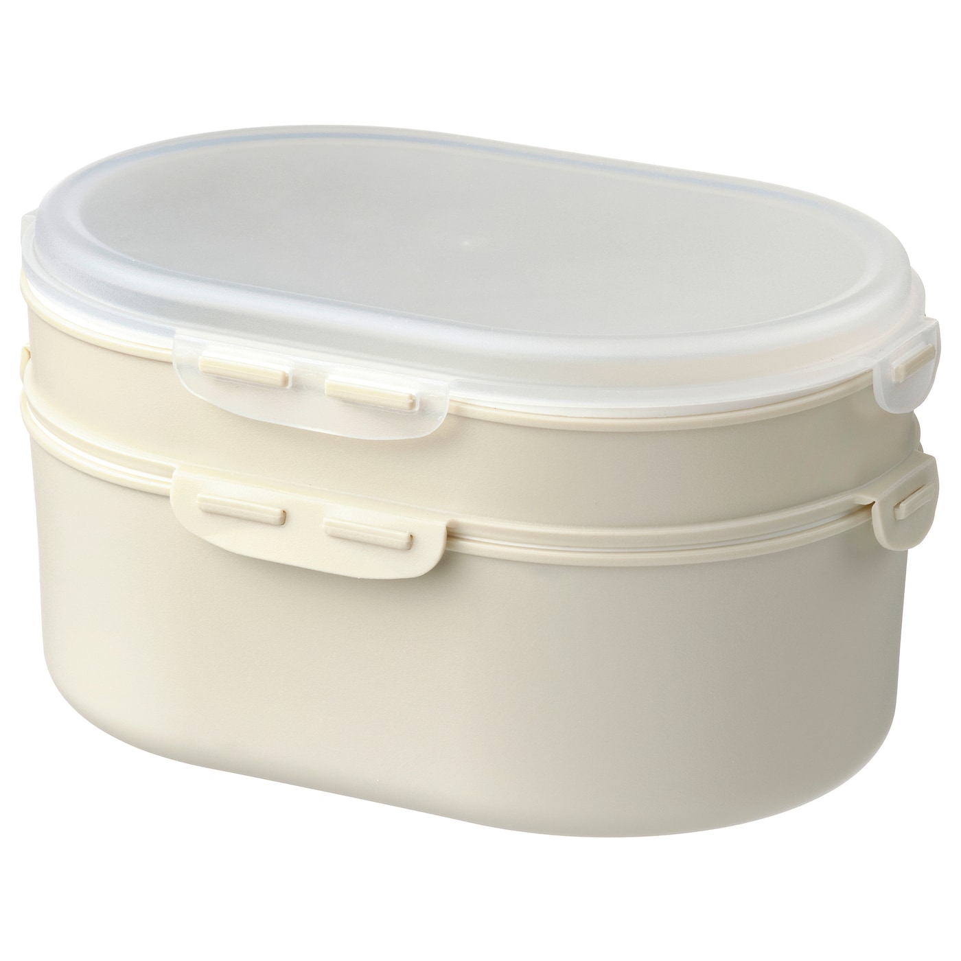 IKEA UTBJUDA pudełko na lunch potrawy suche, jasny szarobeżowy, Wysokość: 9 cm