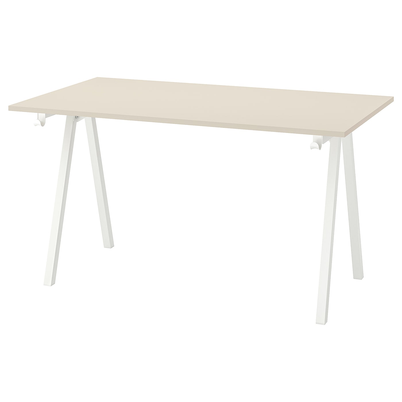 IKEA TROTTEN biurko, beżowy/biały, 140x80 cm