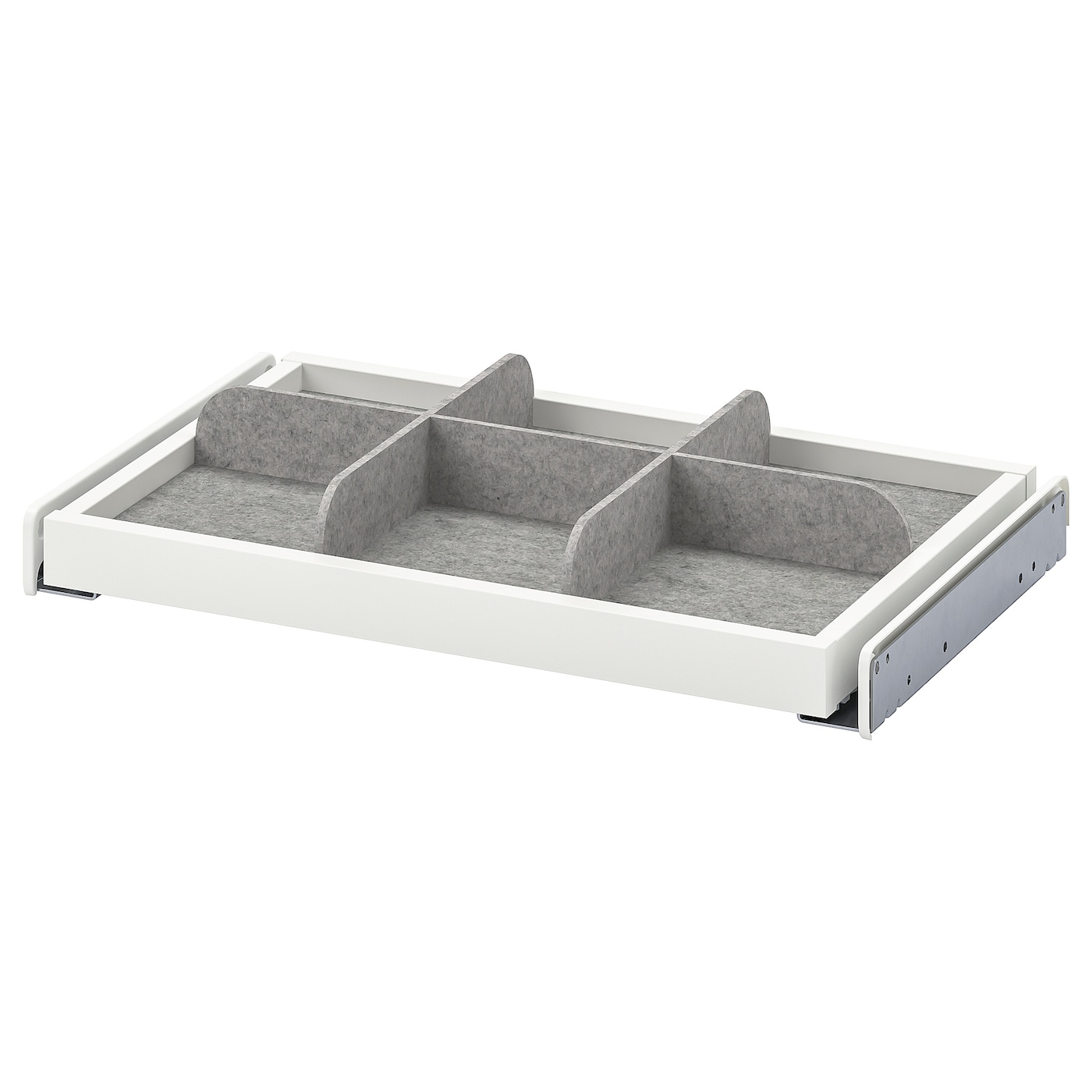 IKEA KOMPLEMENT wysuwana półka z przegrodą, biały/jasnoszary, 50x35 cm