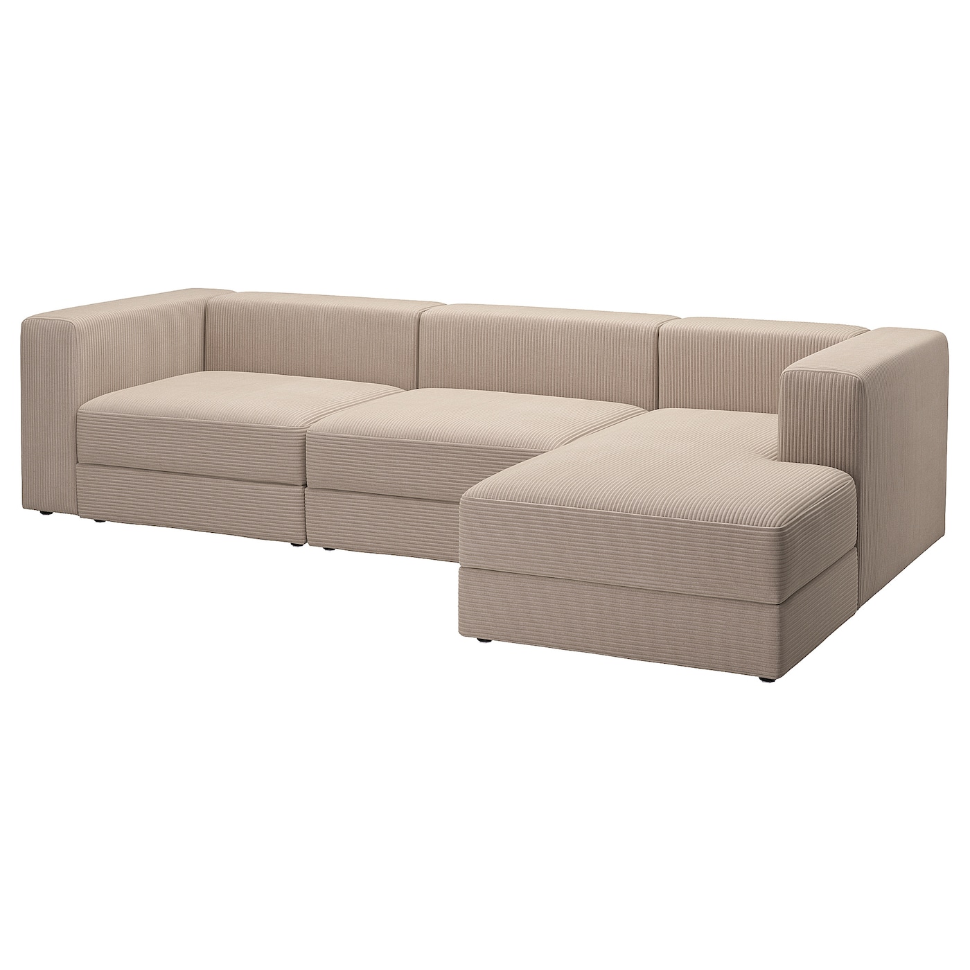 IKEA JÄTTEBO 4-osob sofa modułowa z szezlongiem, prawy/Samsala szarobeżowy, Szerokość: 310 cm