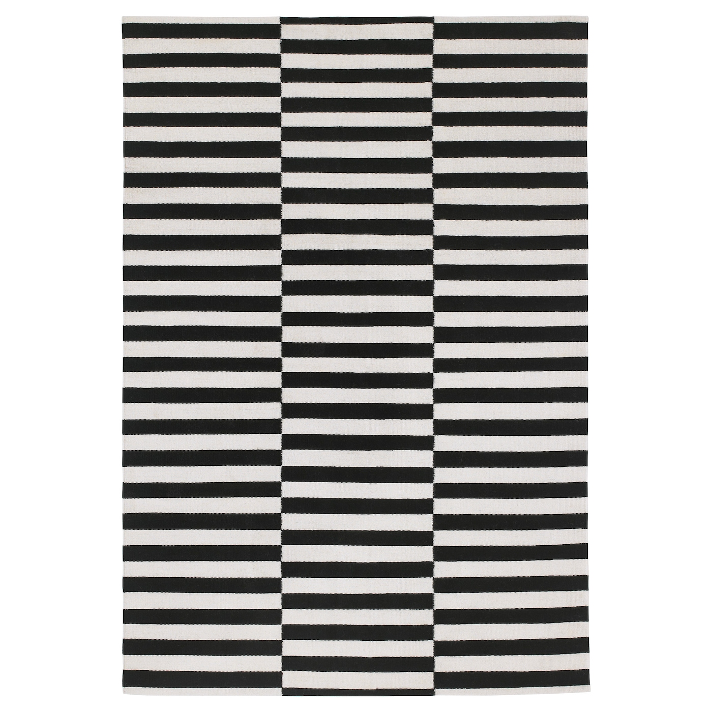 IKEA STOCKHOLM dywan tkany na płasko, wykonano ręcznie/w paski czarny/złamana biel, 170x240 cm