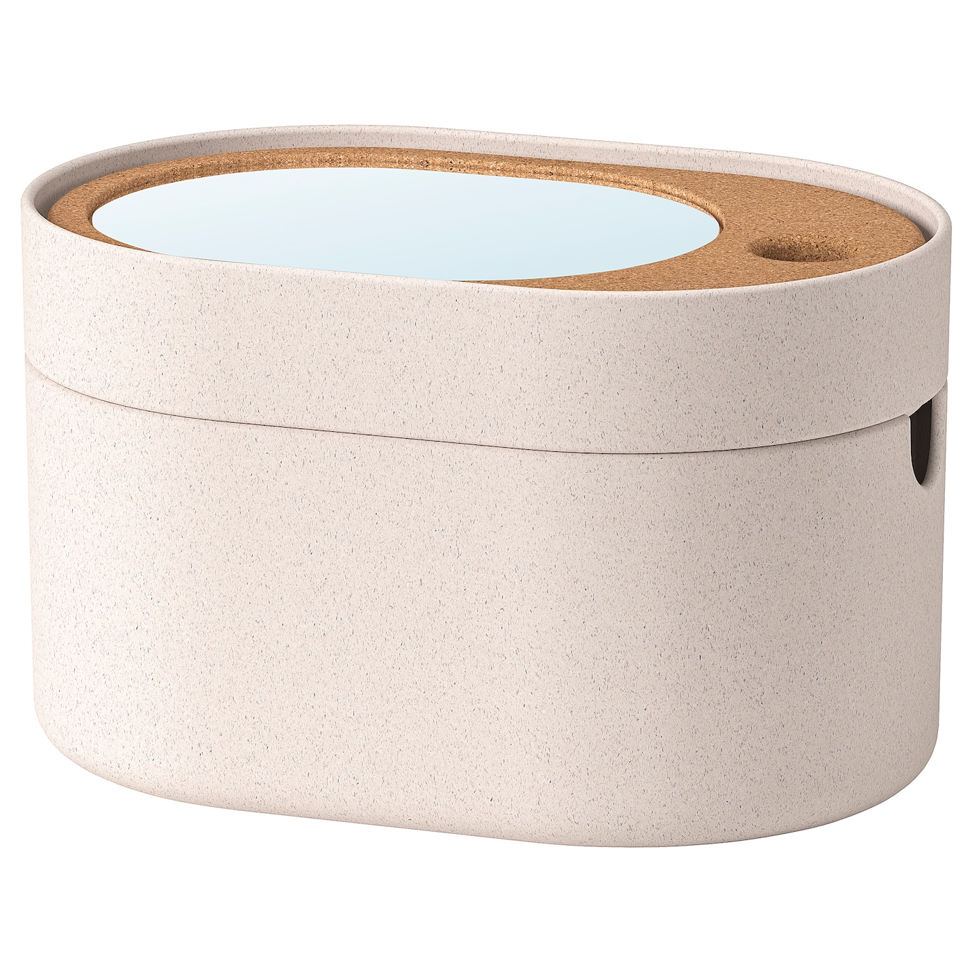 IKEA SAXBORGA pudełko z pokrywą lustrzaną, plastik korek, 24x17 cm