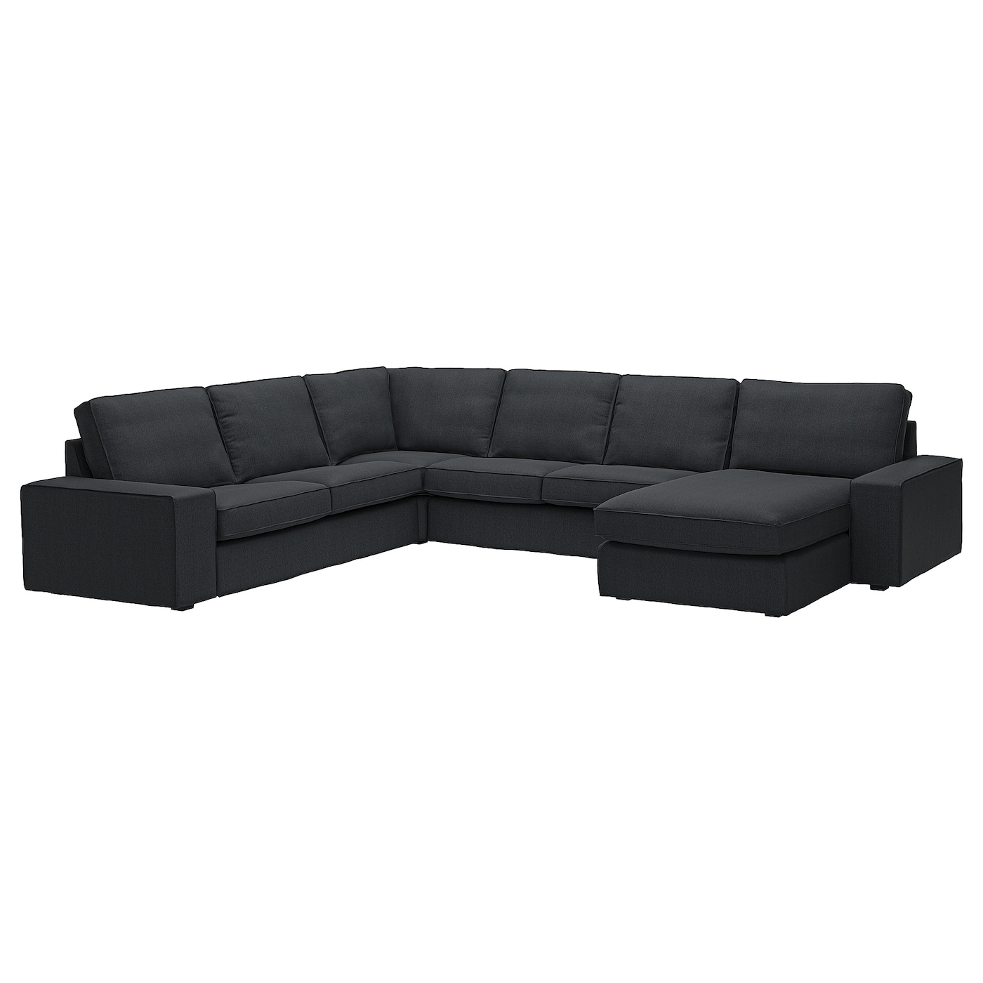 IKEA KIVIK narożna sofa 5o z szezl, Tresund antracyt, Głębokość szezlonga: 163 cm