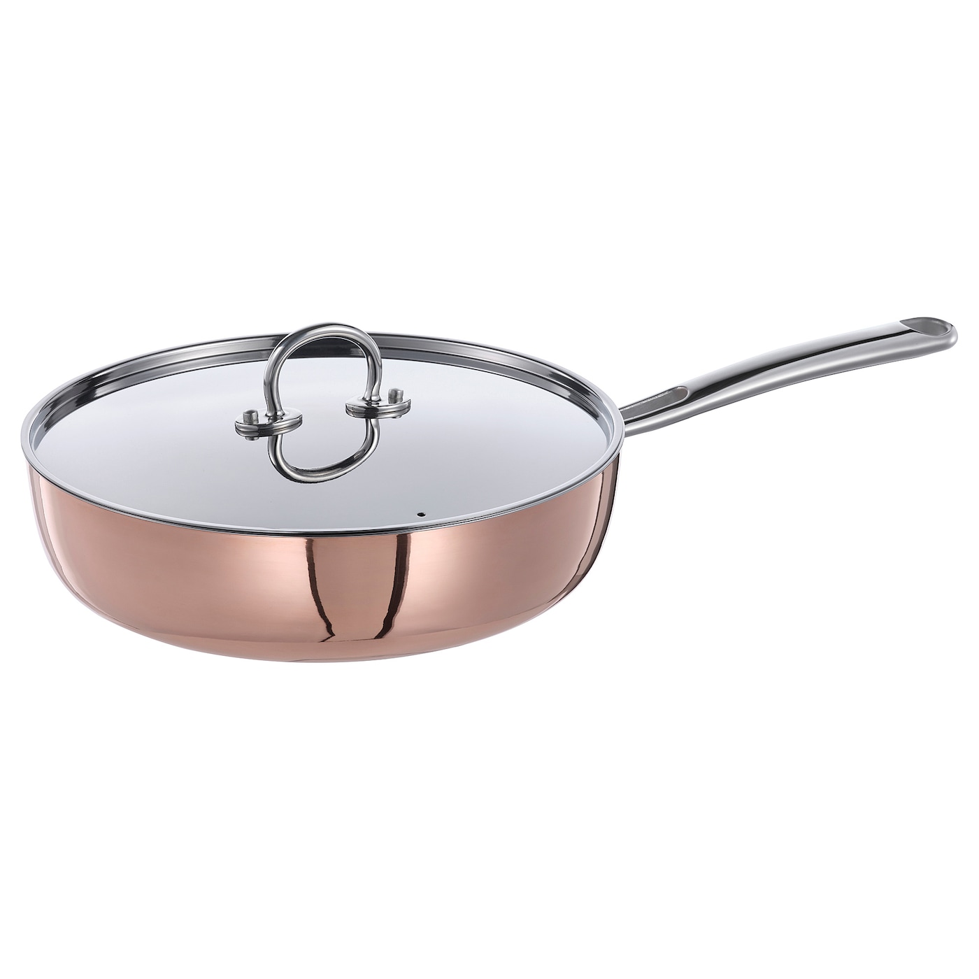 IKEA FINMAT patelnia z pokrywką, miedź/stal nierdz, 25 cm