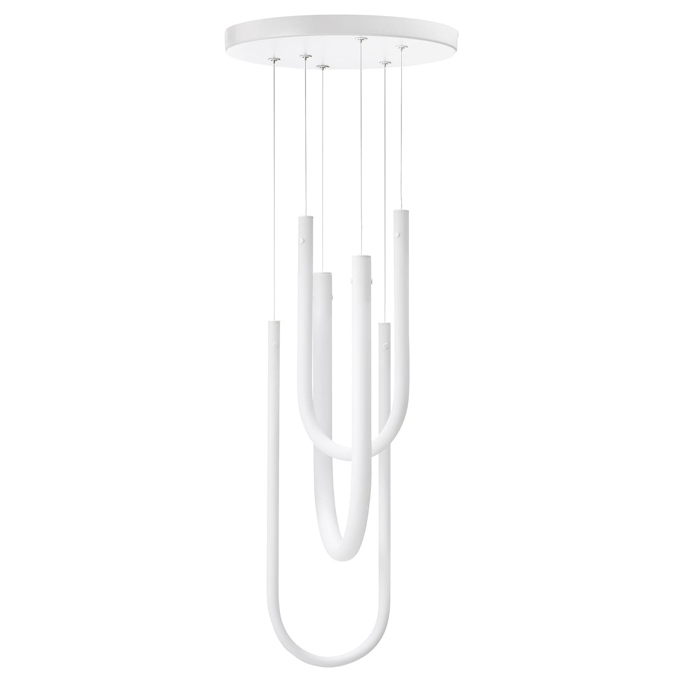 IKEA VARMBLIXT lampa wisząca LED, biały szkło matowe, 46 cm