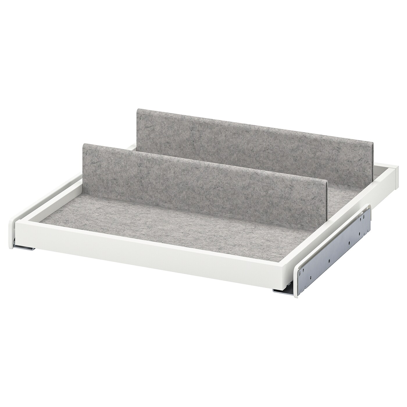 IKEA KOMPLEMENT wysuwana taca z wkładem na buty, biały/jasnoszary, 50x58 cm