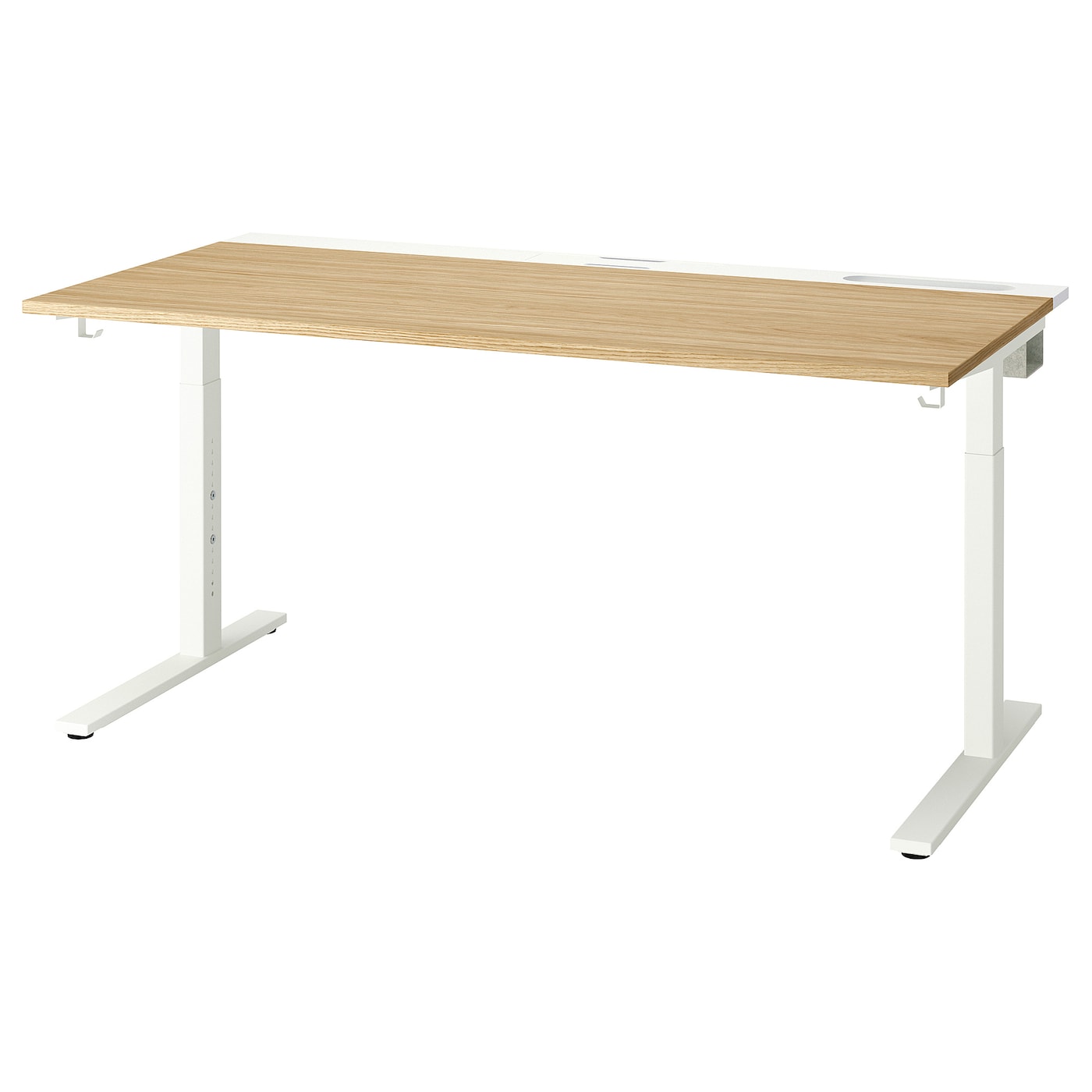 IKEA MITTZON biurko, okl dęb biały, 160x80 cm
