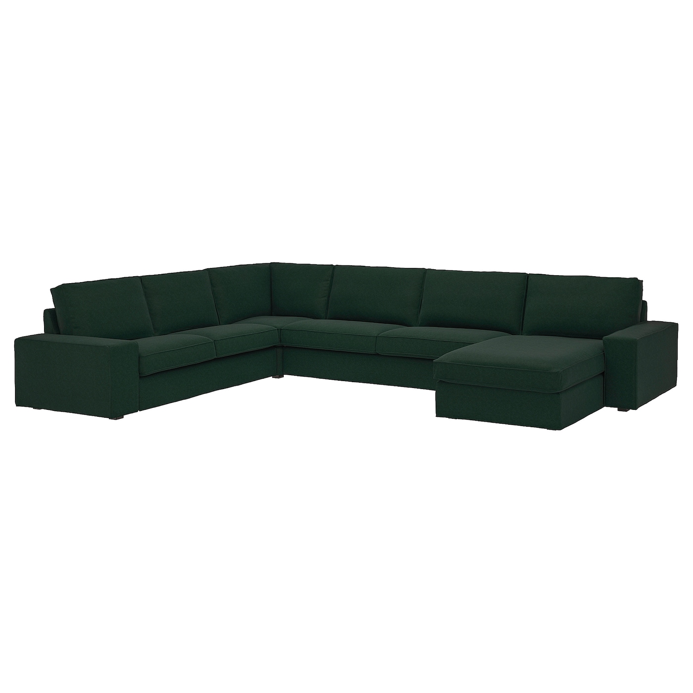 IKEA KIVIK sofa narożna 6-osobowa z szezl, Tallmyra ciemnozielony, Głębokość: 95 cm