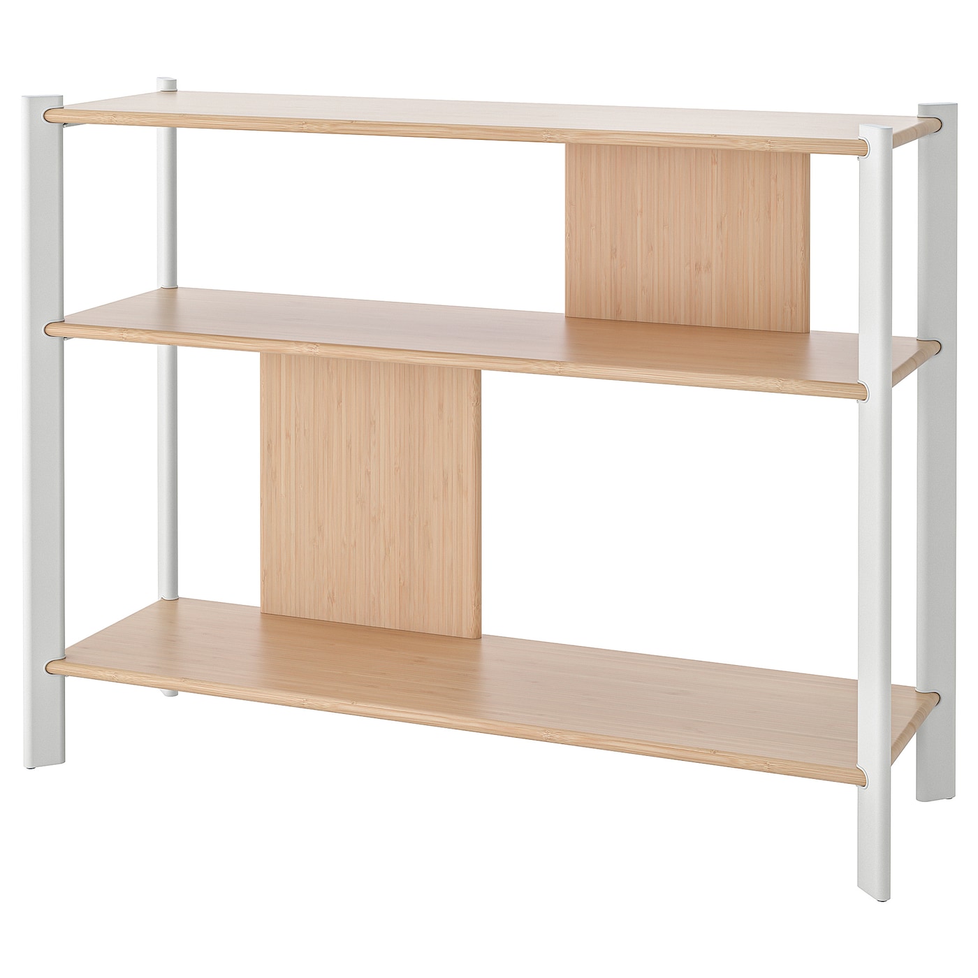IKEA JÄTTESTA stolik, biały/jasny bambus, 95x30 cm