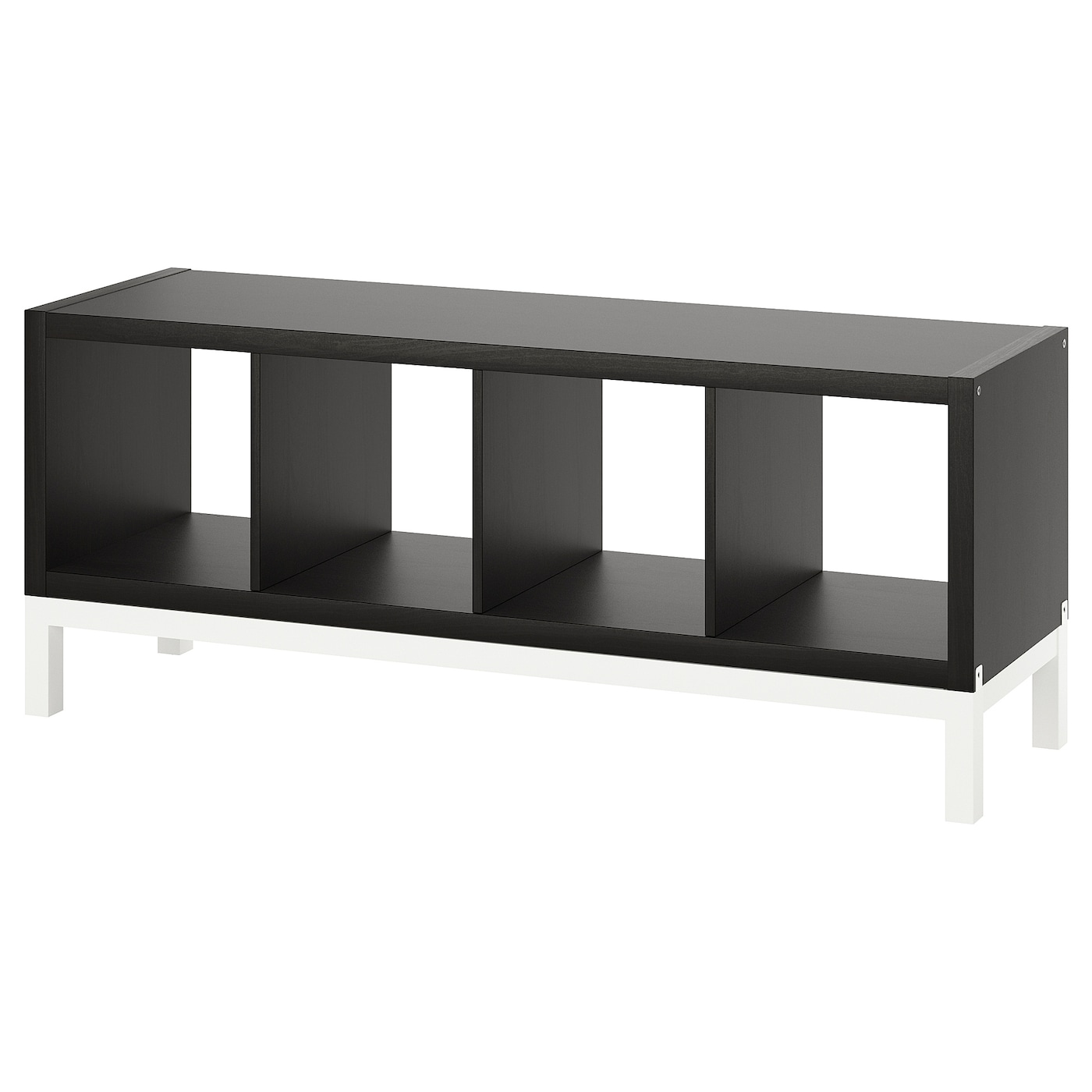 IKEA KALLAX regał z ramą nośną, czarnybrąz/biały, 147x59 cm