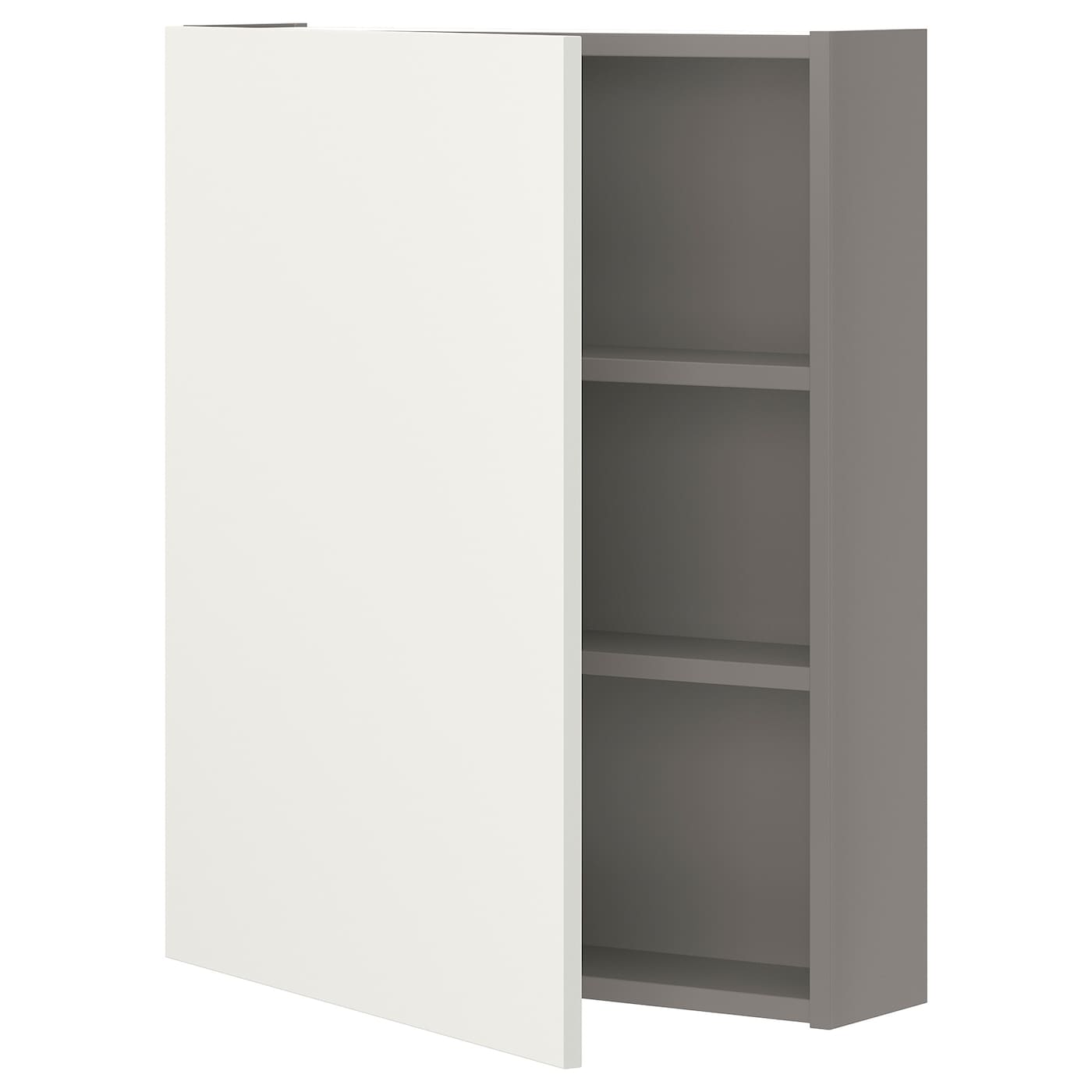 IKEA ENHET szafka wisząca 2półki/drzwi, szary/biały, 60x17x75 cm