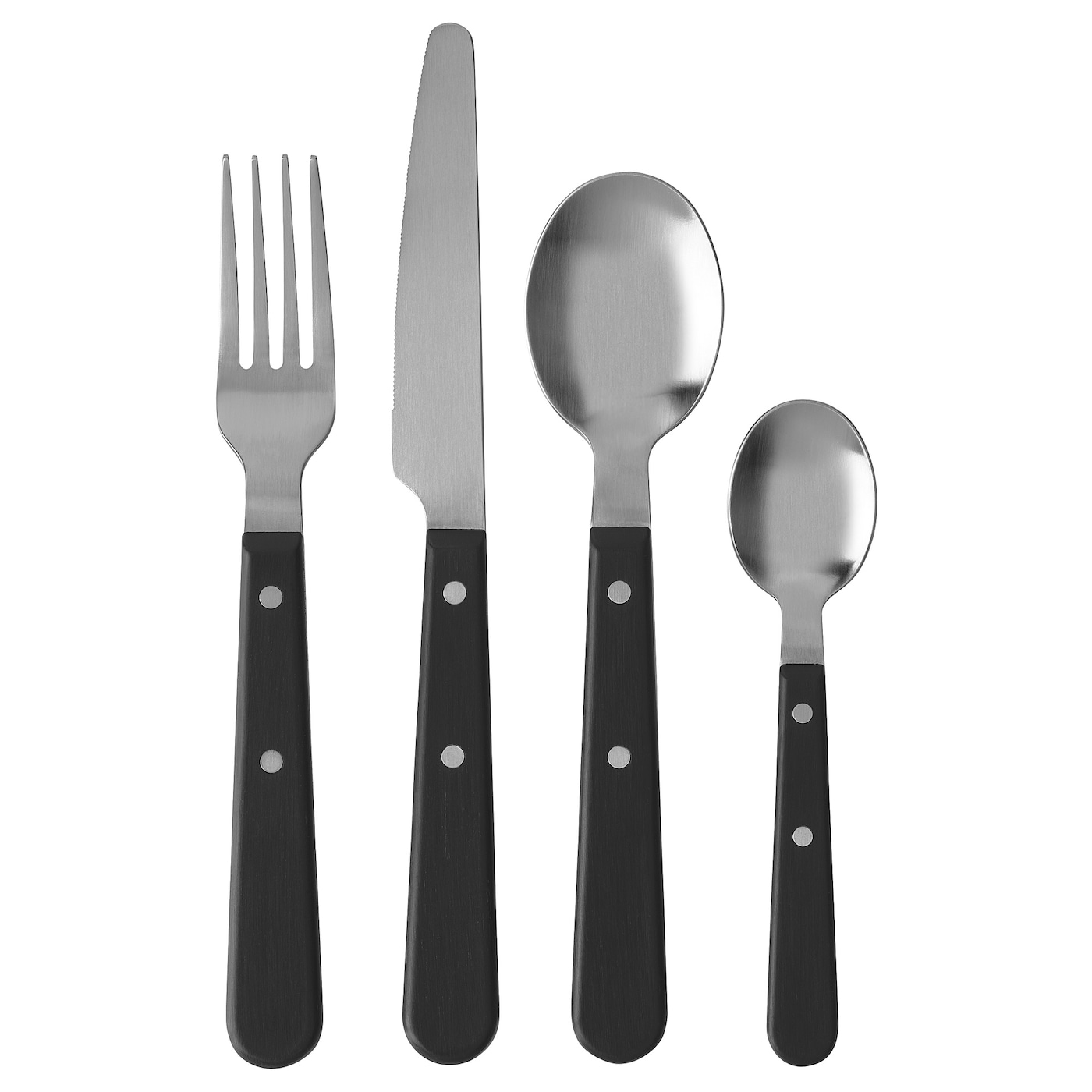 IKEA LIVNÄRA komplet sztućców, 24 szt, czarny
