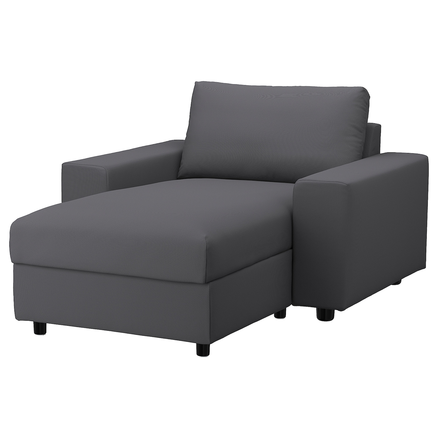 IKEA VIMLE szezlong, z szerokimi podłokietnikami/Hallarp szary, Wysokość z poduchami oparcia: 83 cm