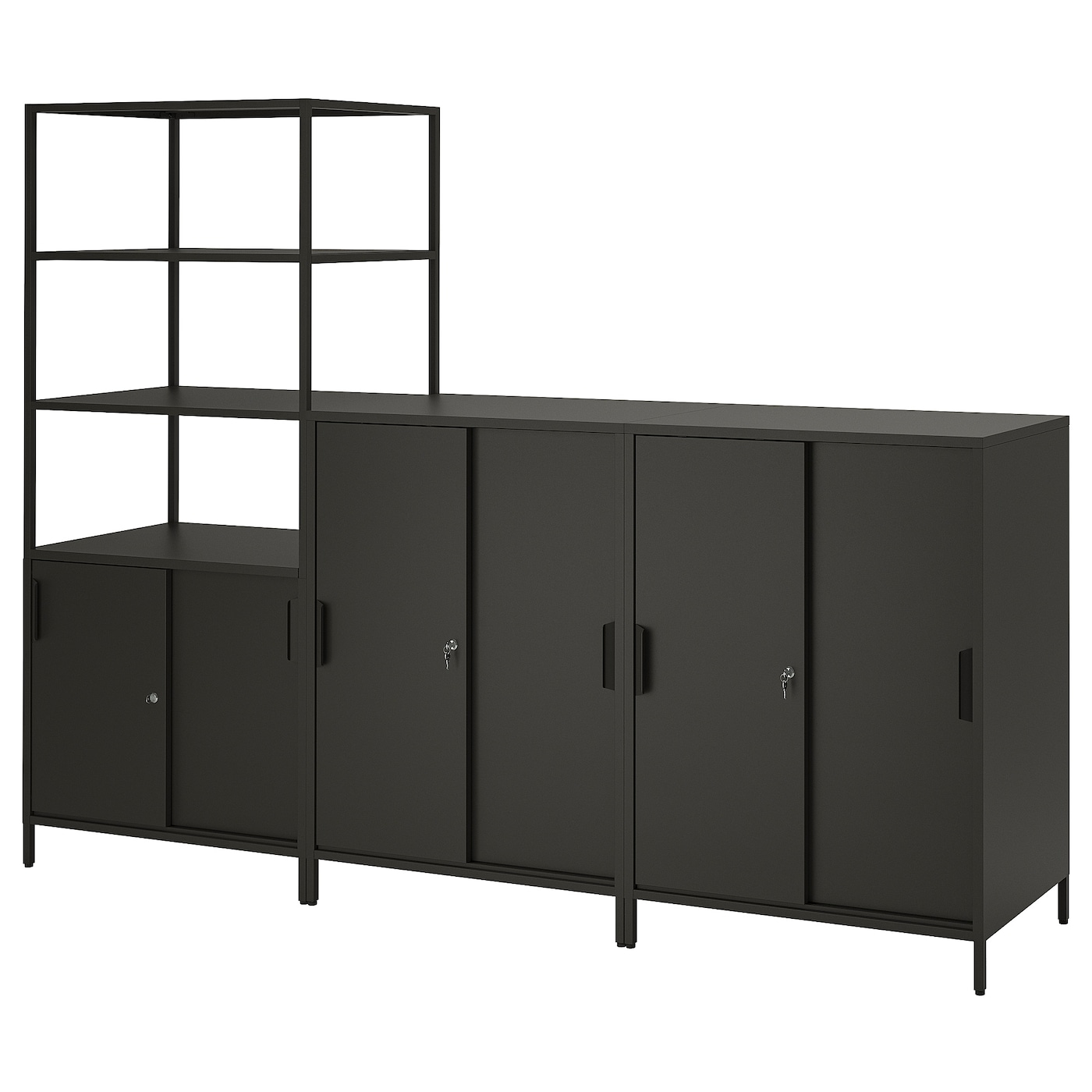 IKEA TROTTEN kombinacja szafek, antracyt, 240x180 cm