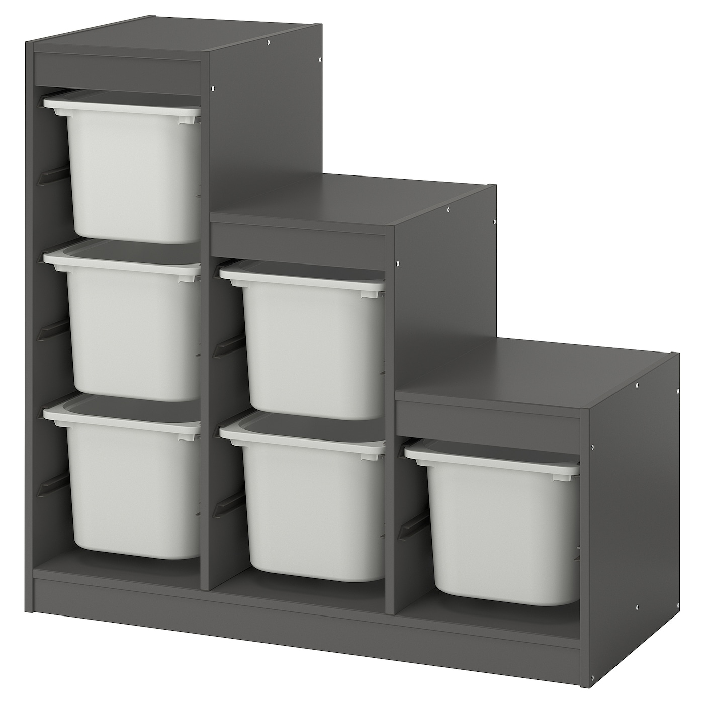 IKEA TROFAST regał z pojemnikami, szary/szary, 99x44x94 cm