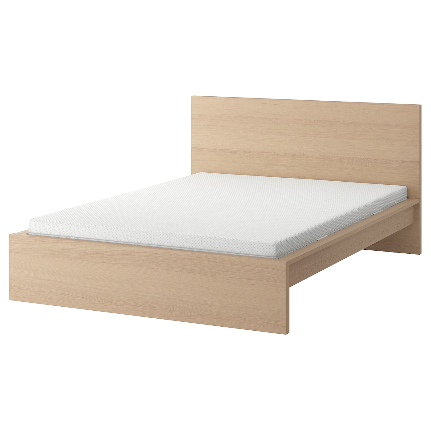 IKEA MALM łóżko, okleina dębowa bejcowana na biało, 160x200 cm