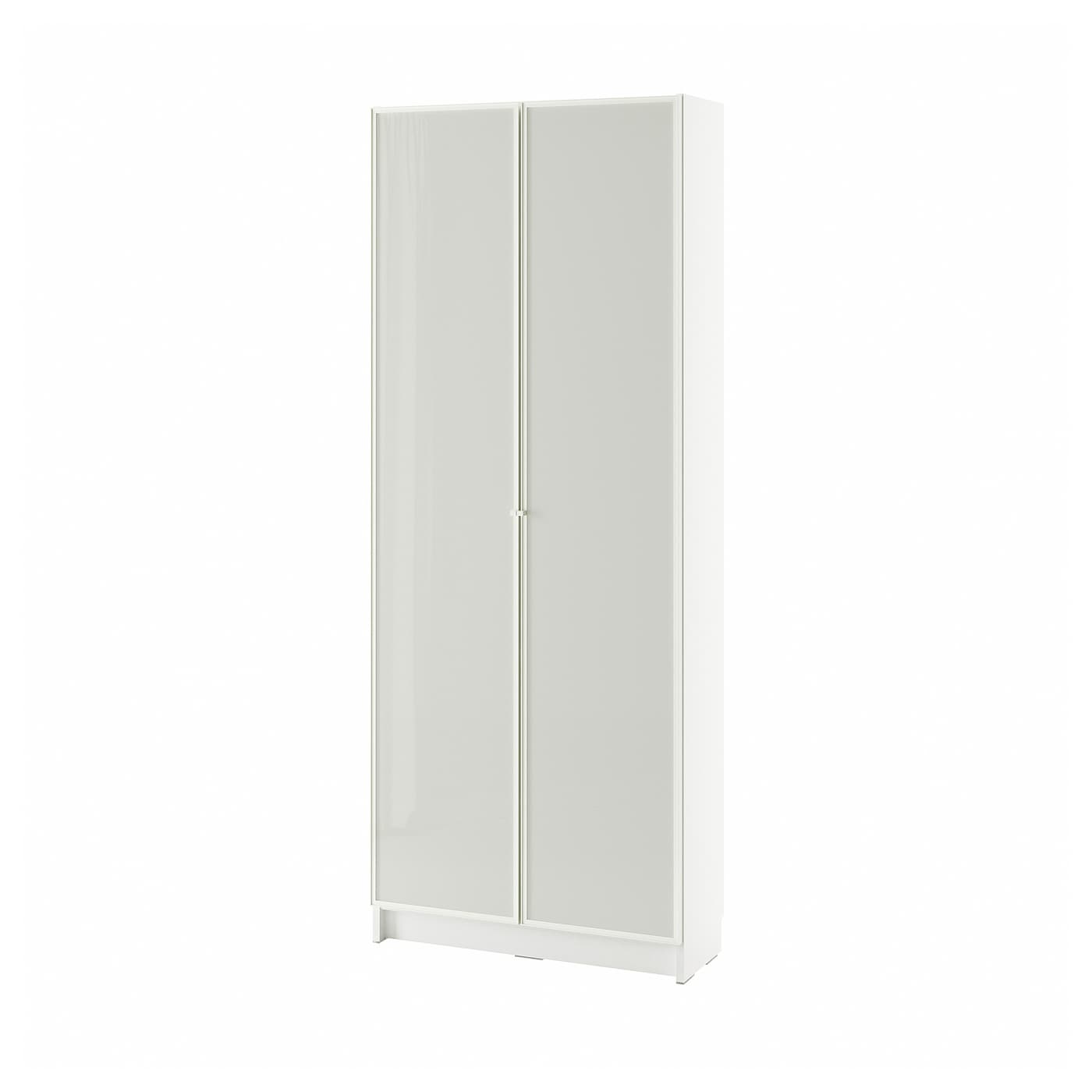IKEA BILLY / HÖGBO regał na książki szklane drzwi, biały, 80x30x202 cm
