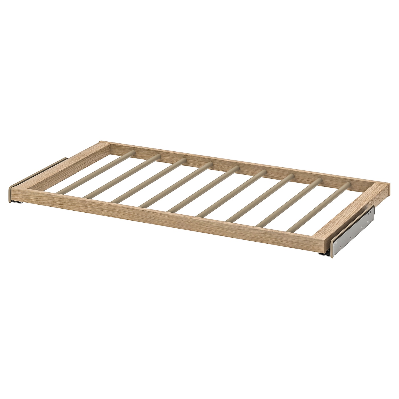 IKEA KOMPLEMENT wysuwany wieszak na spodnie, imitacja dębu bejcowanego na biało, 100x58 cm
