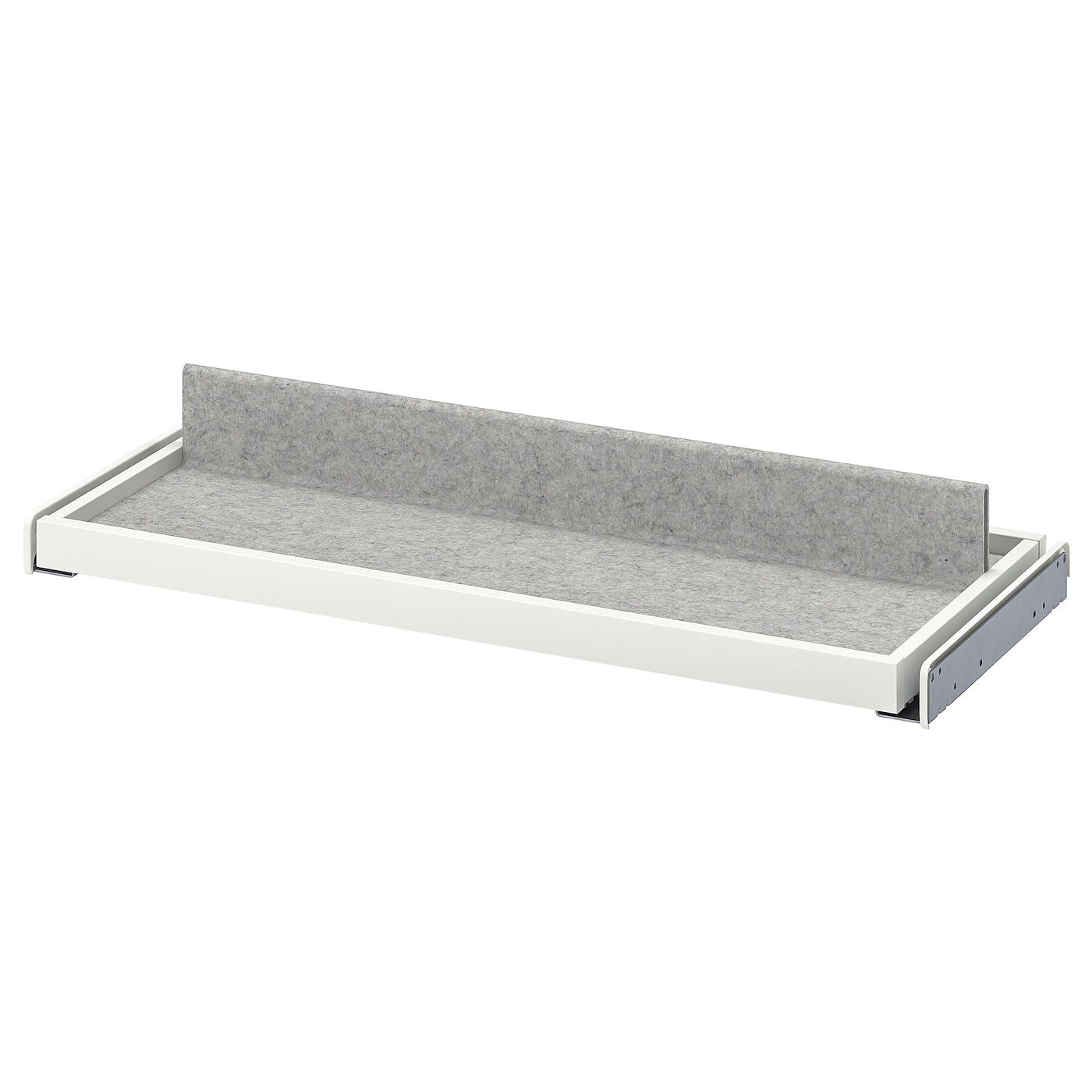IKEA KOMPLEMENT wysuwana taca z wkładem na buty, biały/jasnoszary, 75x35 cm