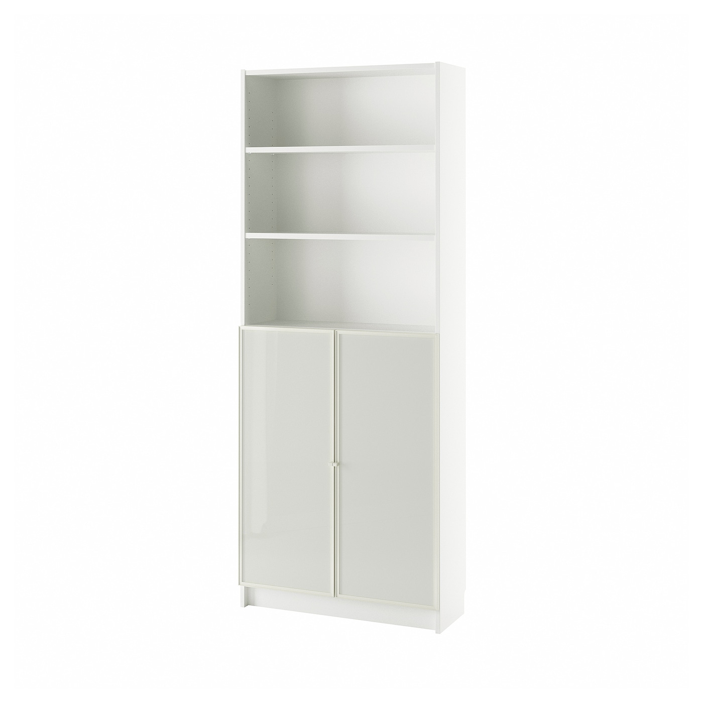 IKEA BILLY / HÖGBO regał na książki szklane drzwi, biały, 80x30x202 cm