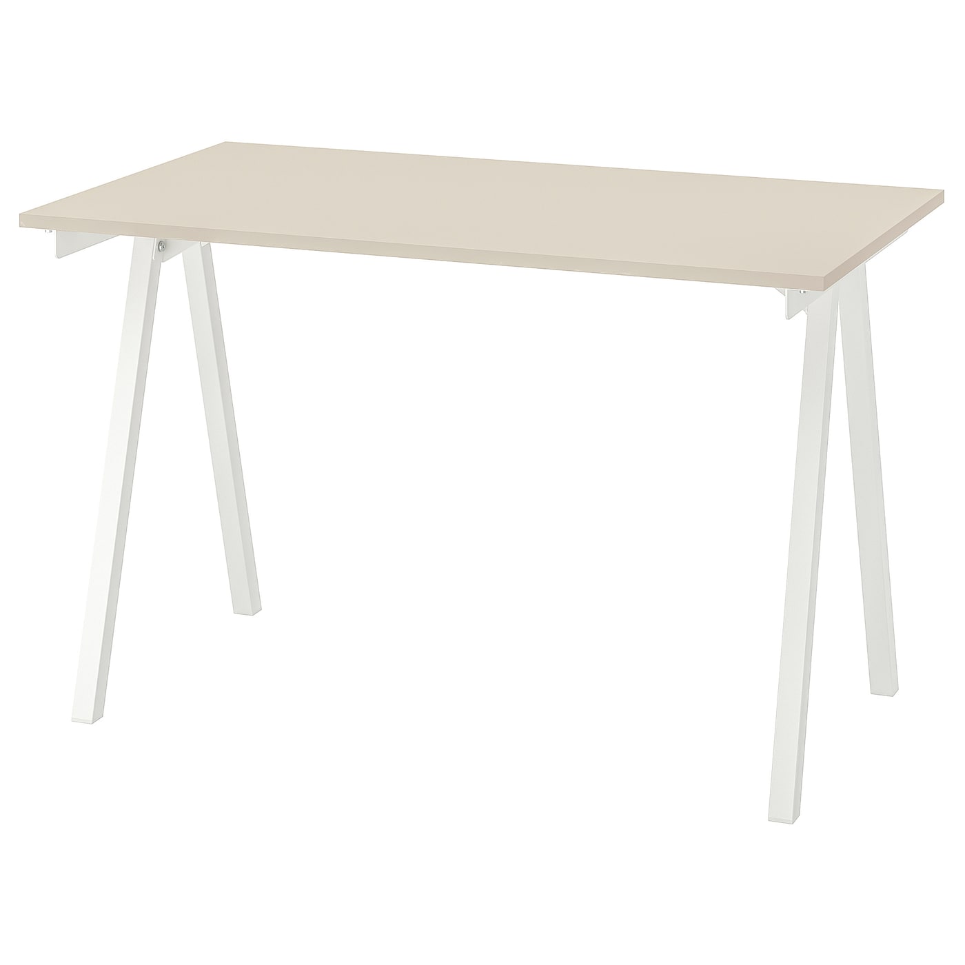 IKEA TROTTEN biurko, beżowy/biały, 120x70 cm