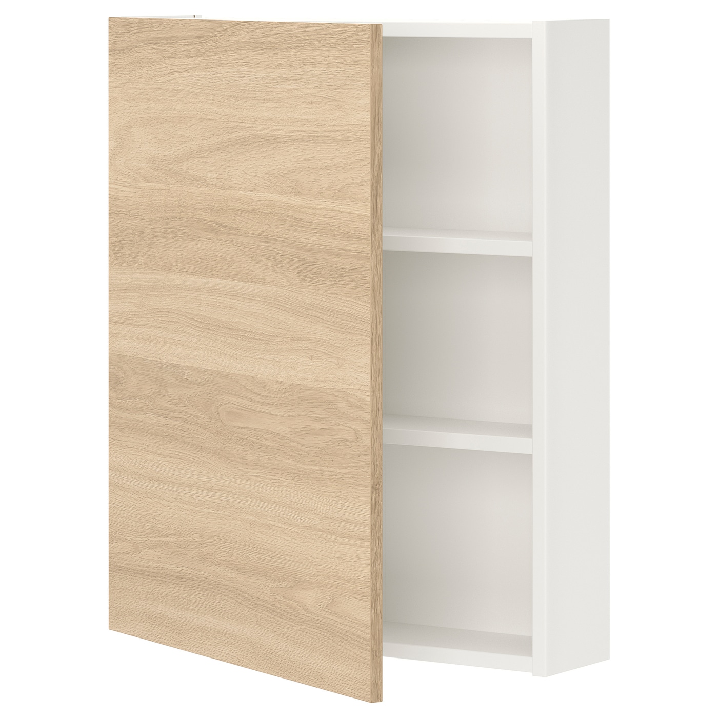 IKEA ENHET szafka wisząca 2półki/drzwi, biały/imit. dębu, 60x17x75 cm