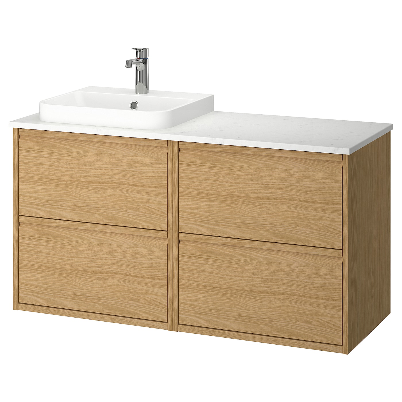 IKEA ÄNGSJÖN / BACKSJÖN szafka pod umyw/umywalka/bateria, imit. dębu, 122x49x71 cm