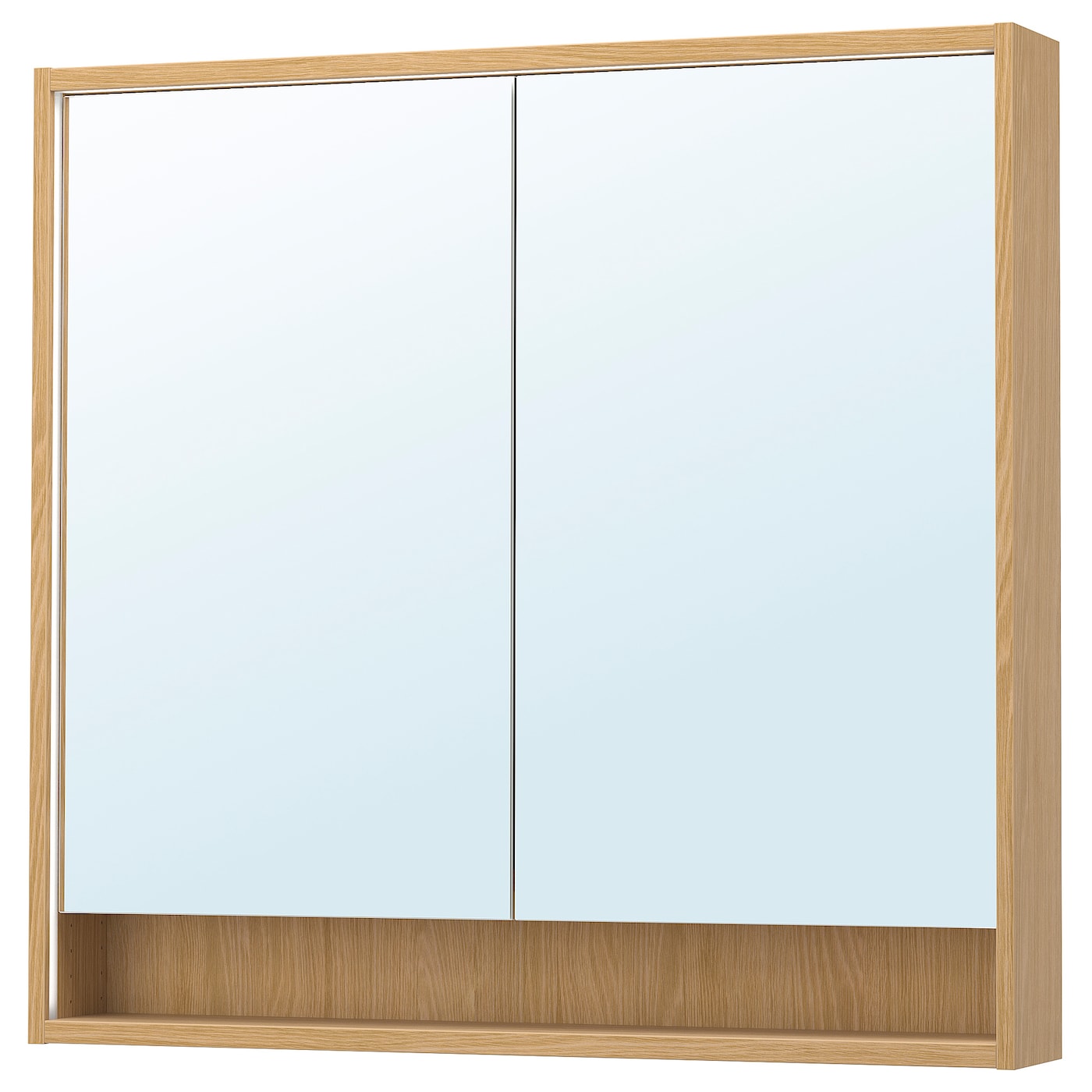 IKEA FAXÄLVEN szafka z lustrem z wbud oświetl, imit. dębu, 100x15x95 cm