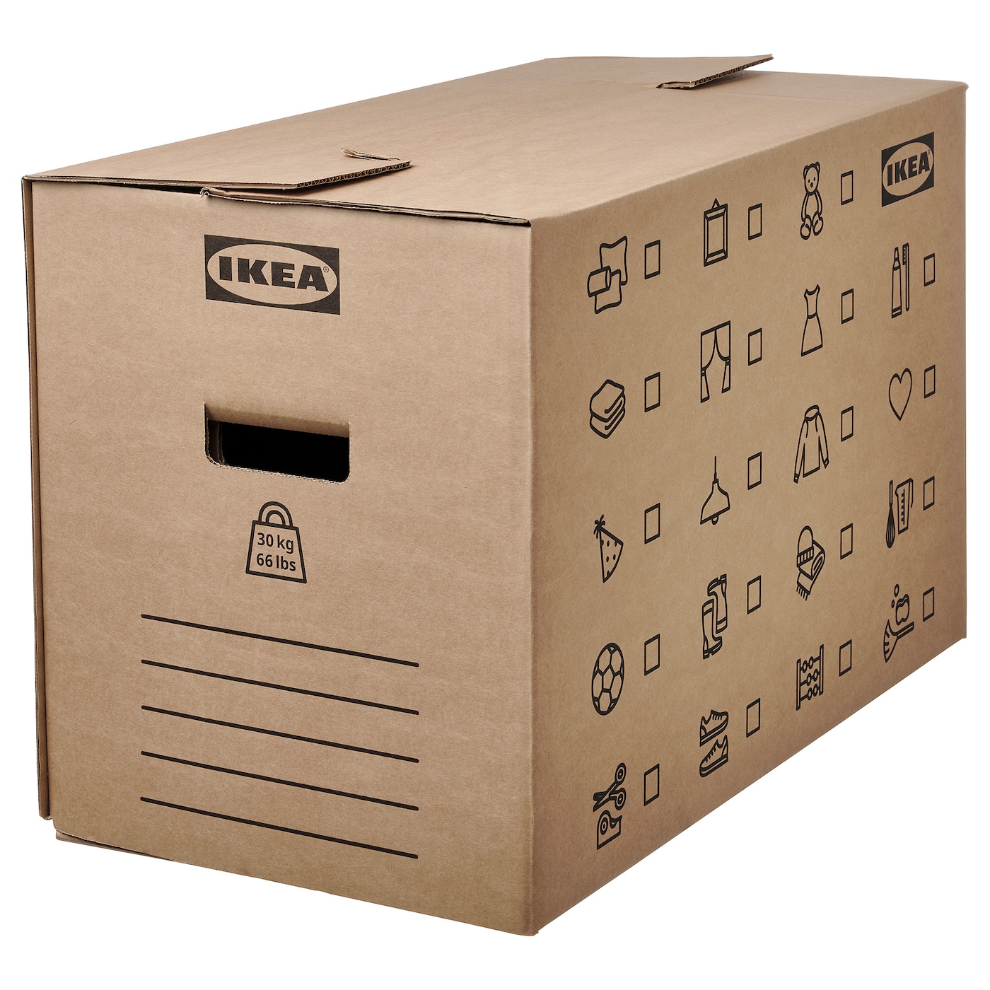 IKEA DUNDERGUBBE karton przeprowadzkowy, brązowy, 64x34x40 cm/80 l