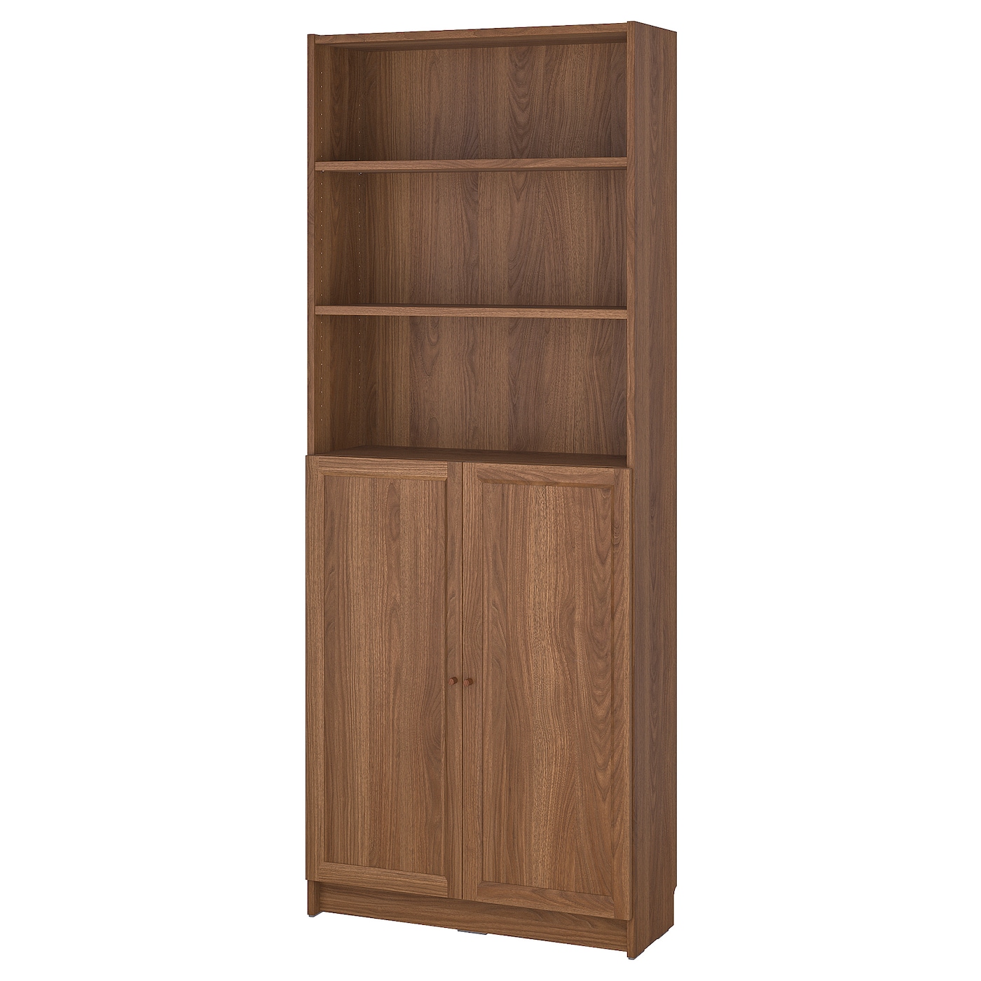IKEA BILLY / OXBERG regał z drzwiami, brązowy orzech, 80x30x202 cm