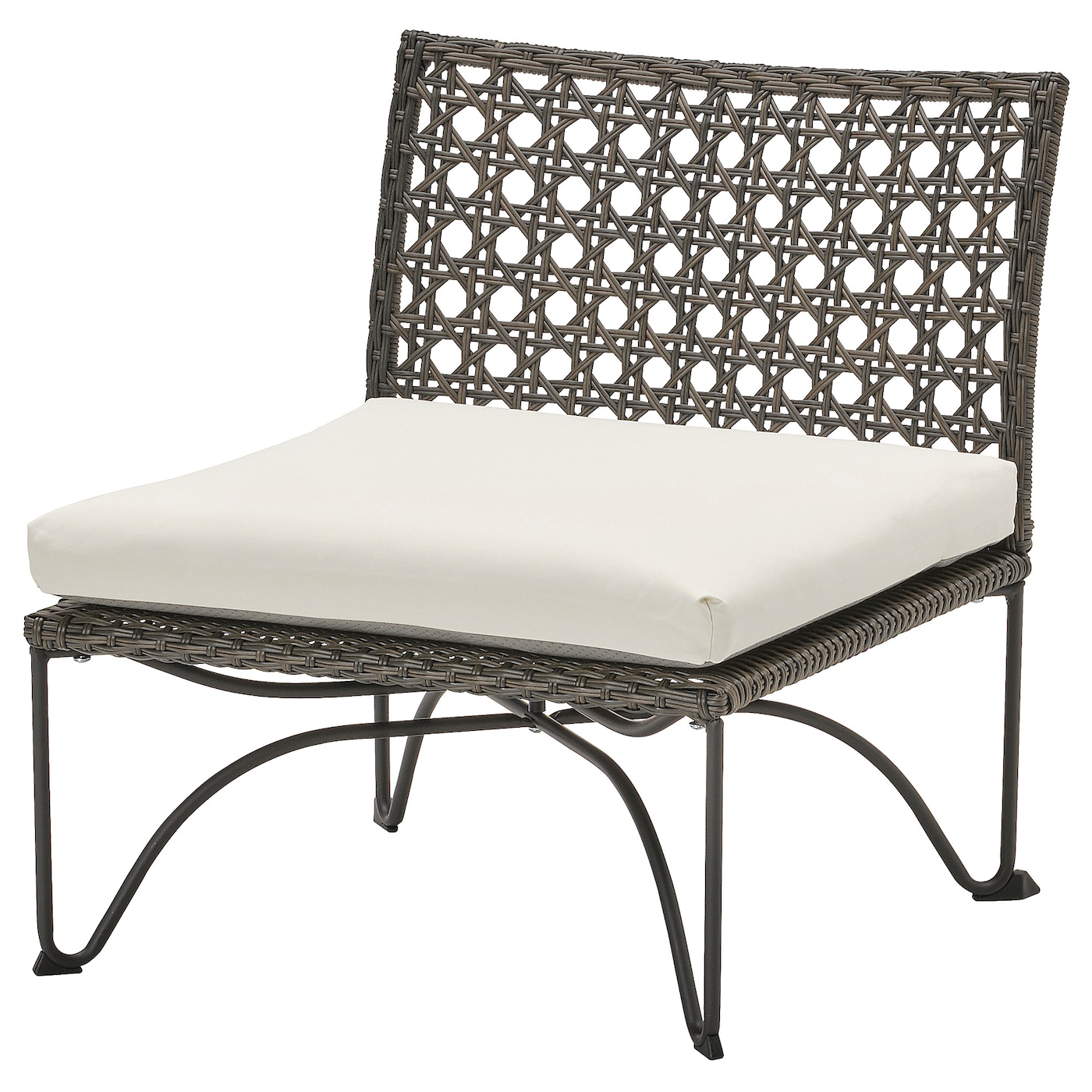 IKEA JUTHOLMEN fotel ogrodowy, ciemnoszary/Kuddarna jasny szarobeżowy, 65x73x71 cm