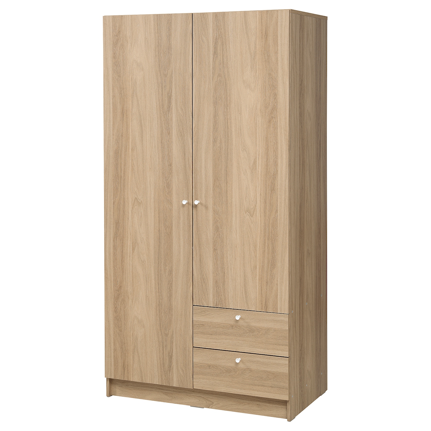 IKEA VILHATTEN szafa 2 drzwi i 2 szuflady, imit. dębu, 98x57x190 cm