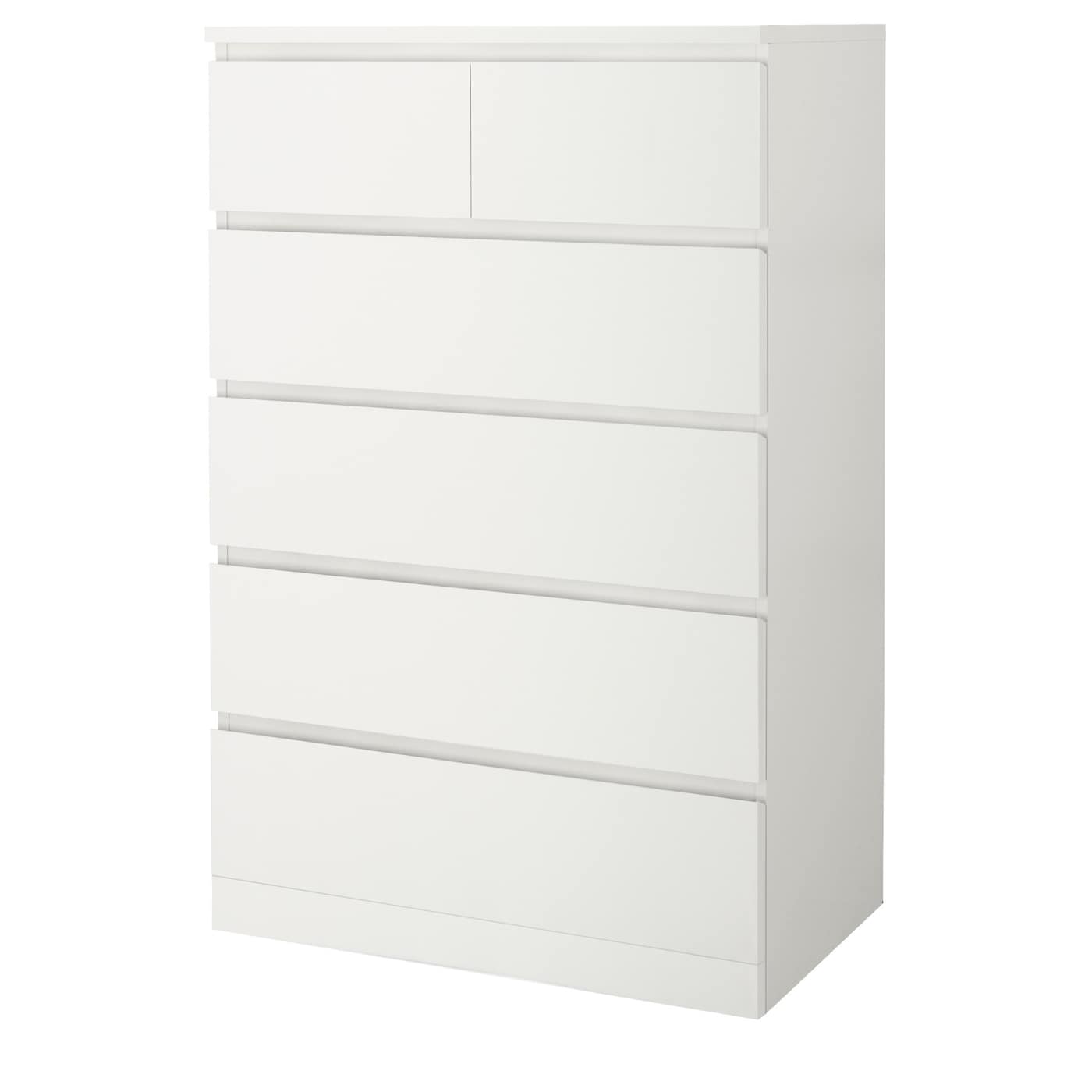 IKEA MALM komoda, 6 szuflad, biały, 80x123 cm