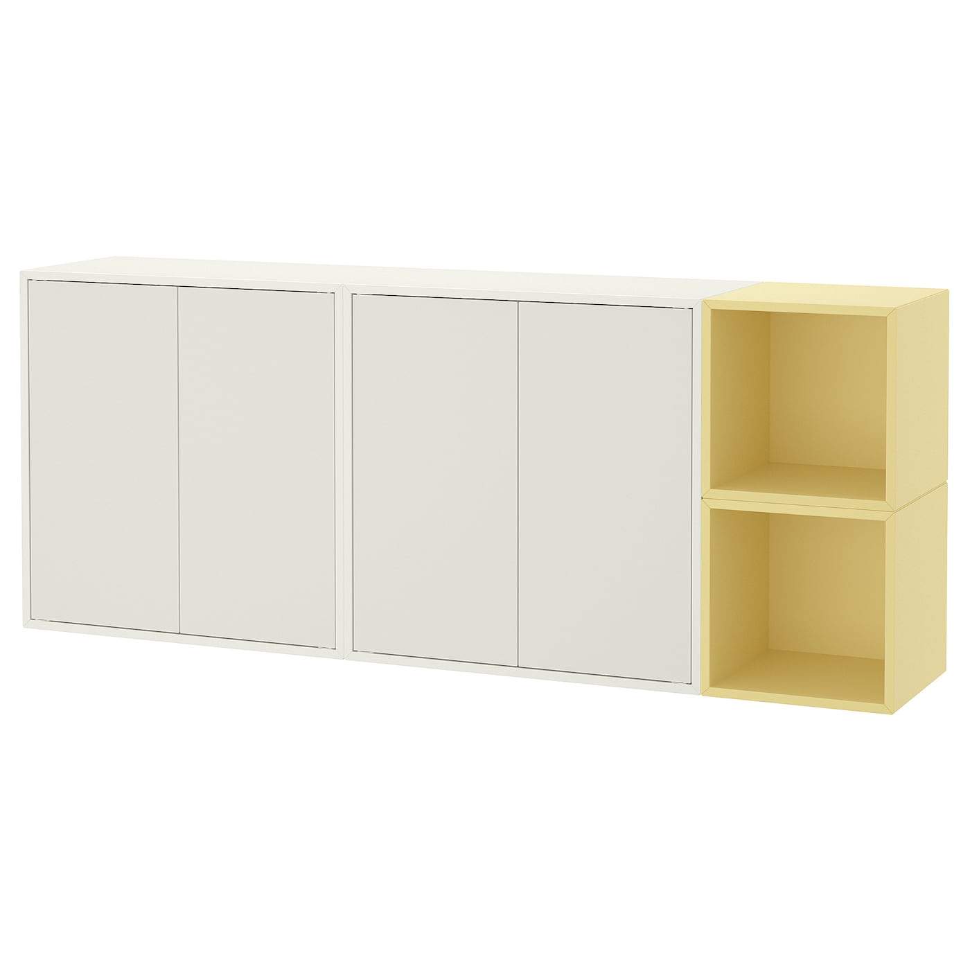 IKEA EKET kombinacja szafek ściennych, biały/bladożółty, 175x35x70 cm