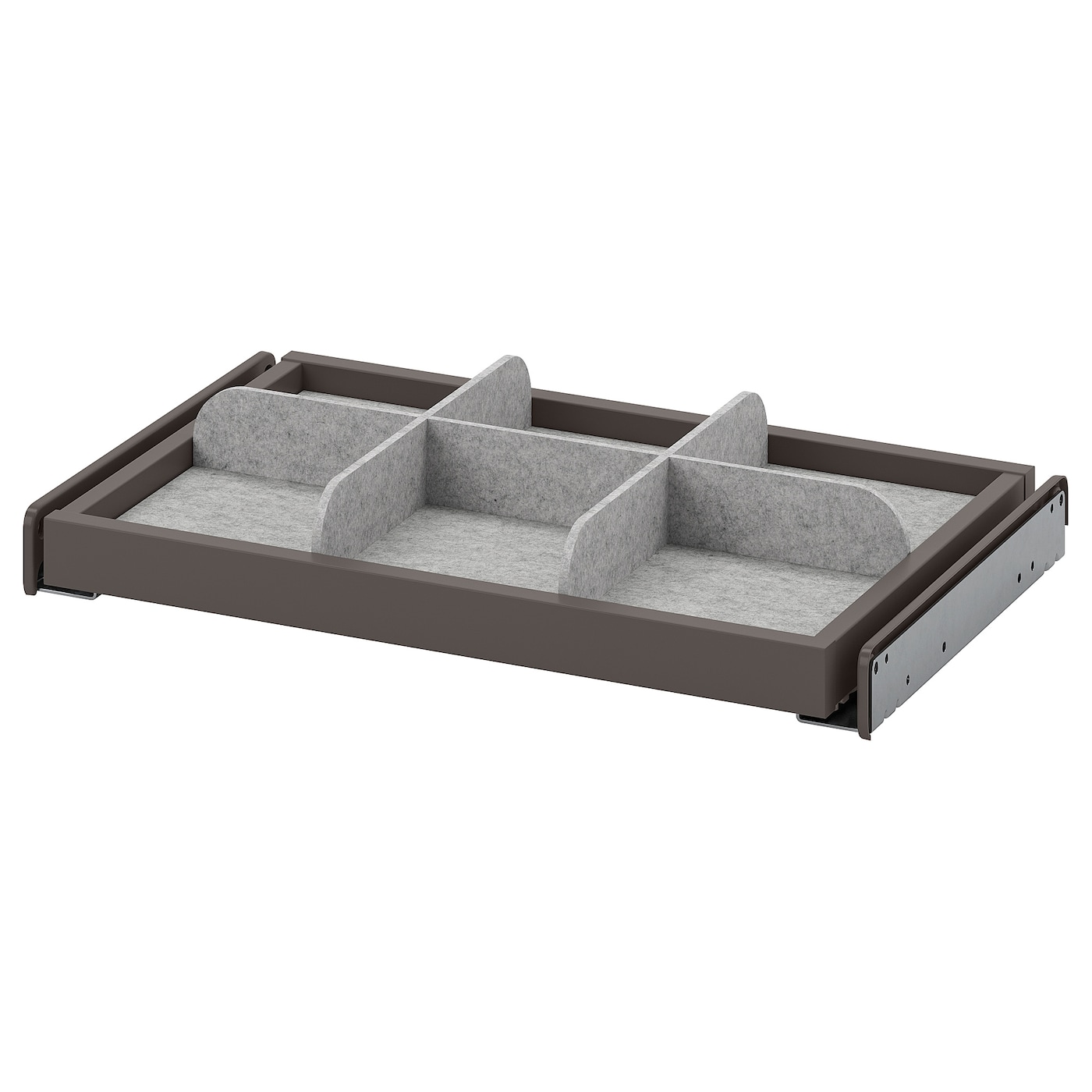 IKEA KOMPLEMENT wysuwana półka z przegrodą, ciemnoszary/jasnoszary, 50x35 cm