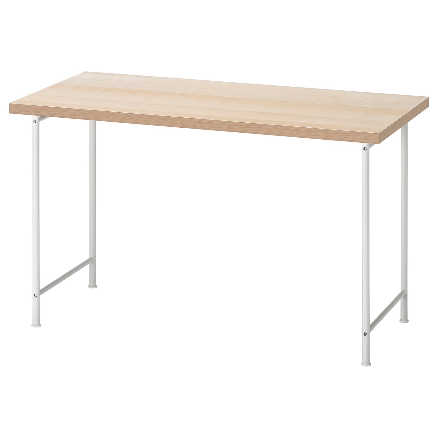IKEA LAGKAPTEN / SPÄND biurko, imitacja dębu bejcowanego na biało/biały, 120x60 cm